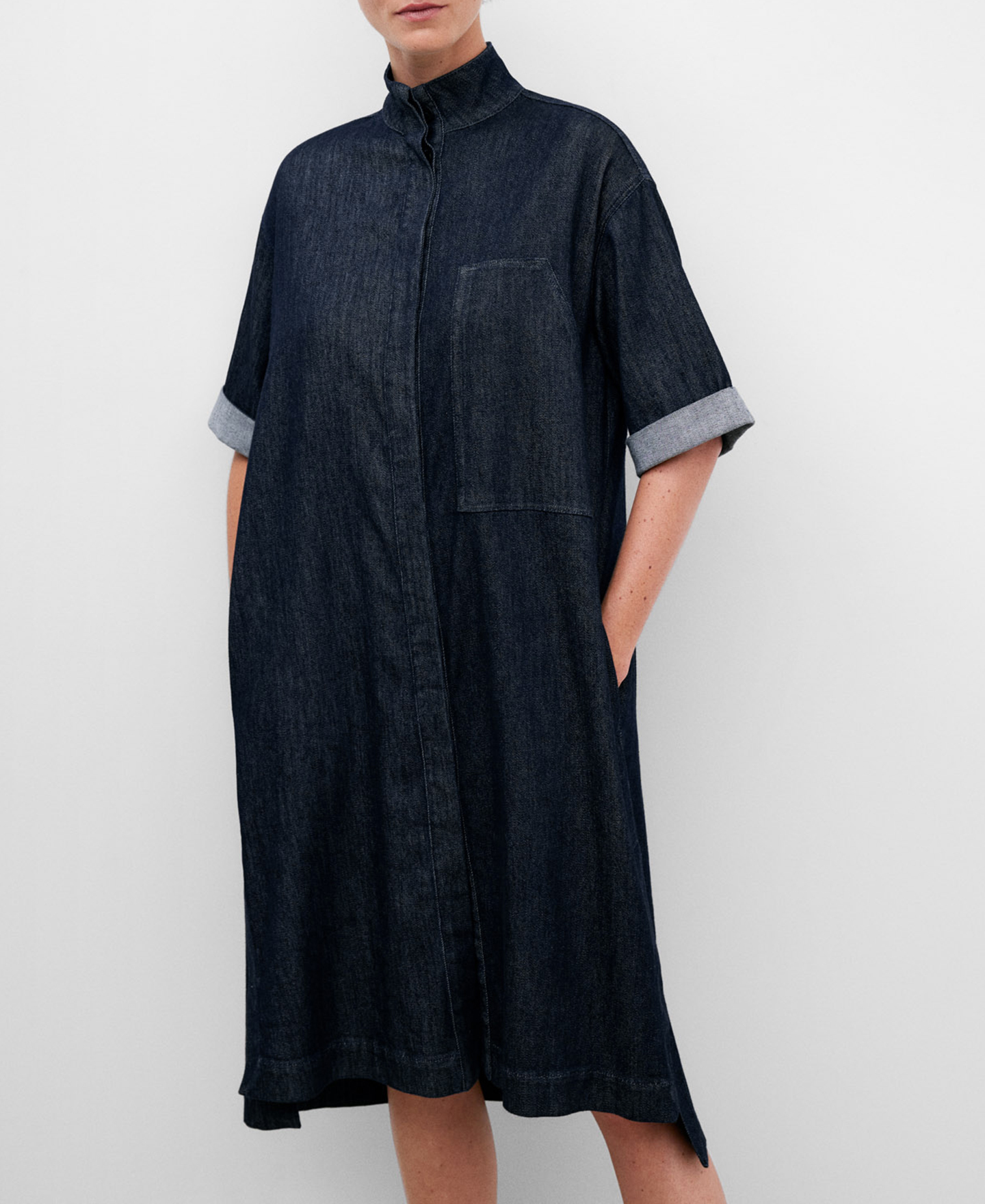 Vestido camisero denim image number 0