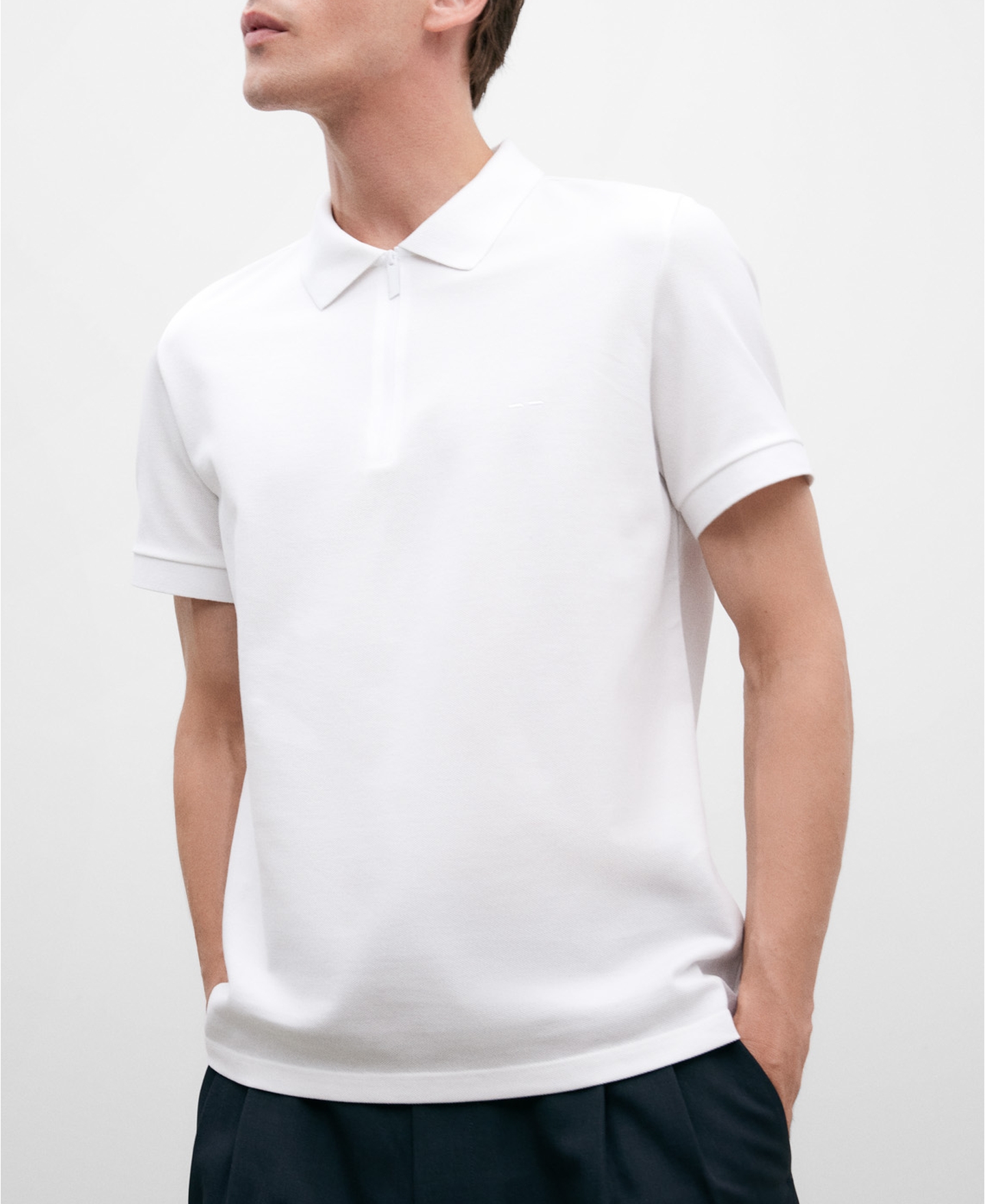 Mercerised cotton polo shirt for men image number 0