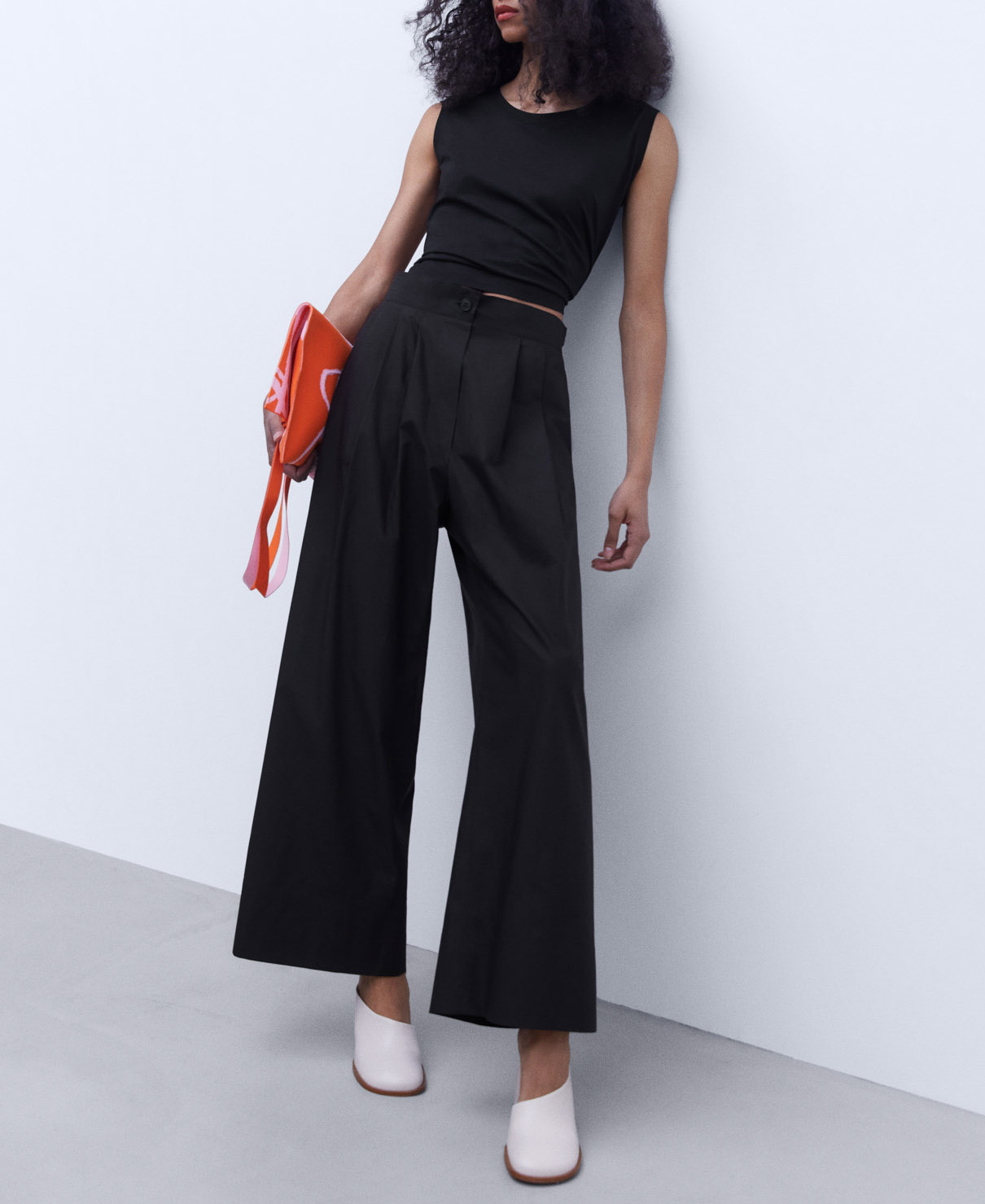 Cotton wide trousers image number 1