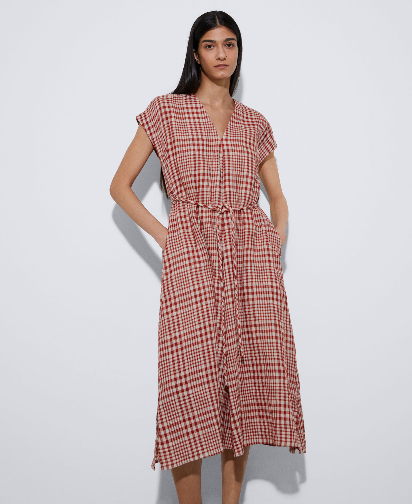European linen midi dress image number 0