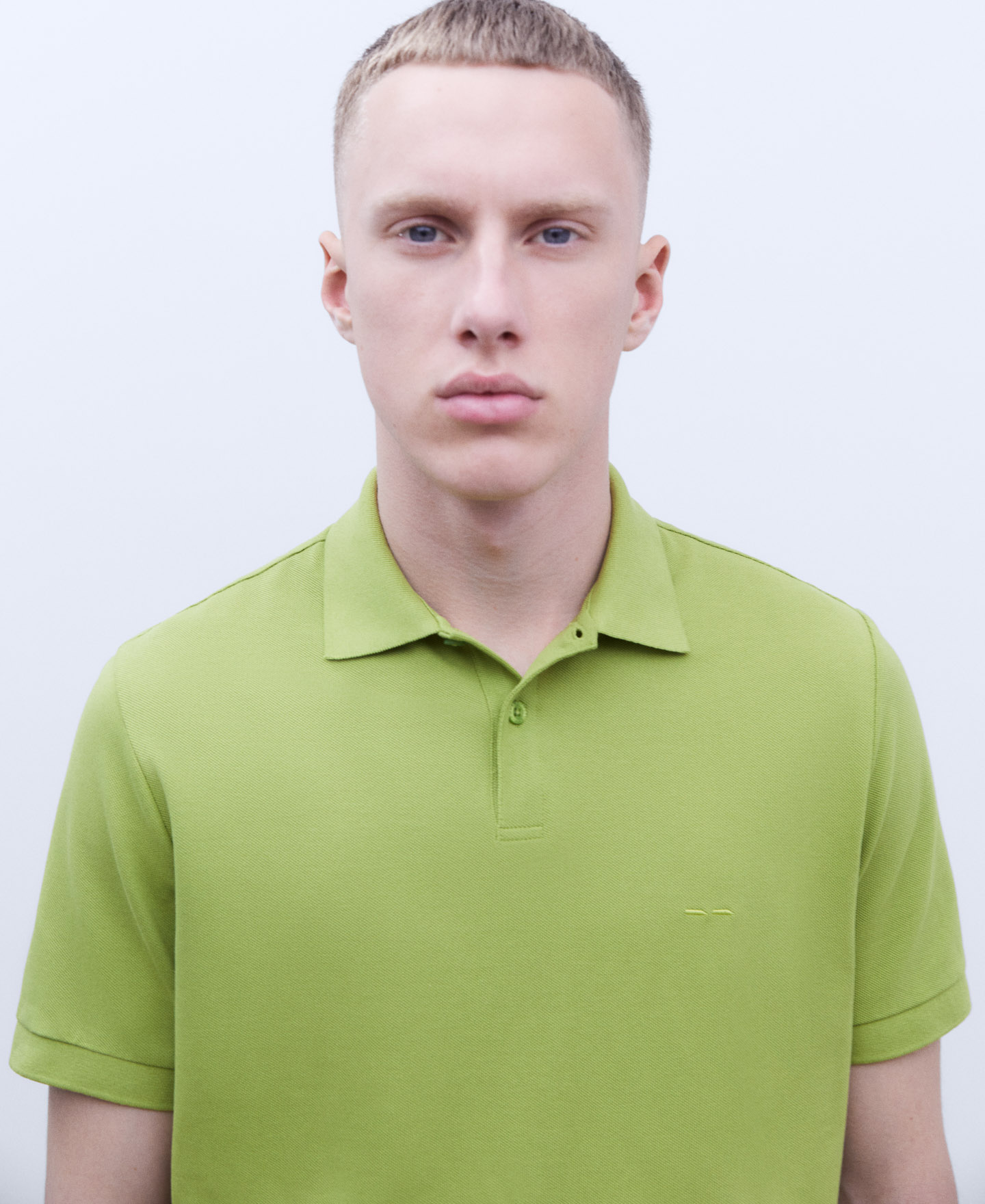 Cotton two button polo shirt image number 3