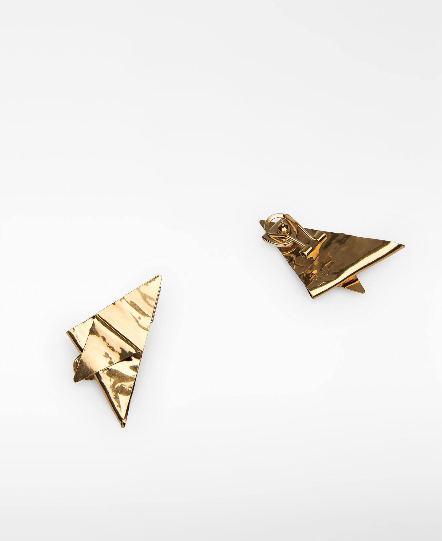Pendientes triangulares pliegue mujer image number 2