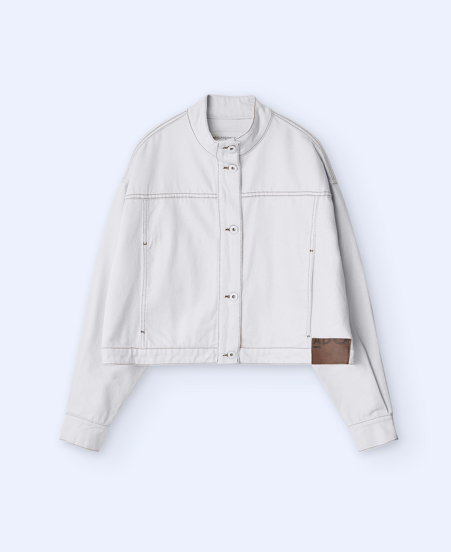 Funnel collar denim jacket image number 4