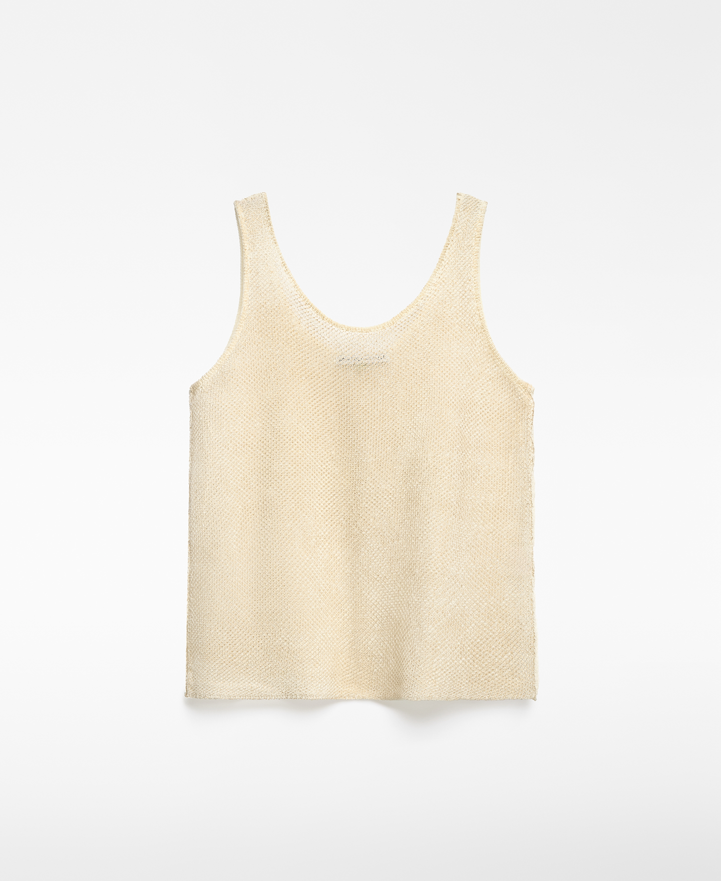 Armhole sleeve mesh knit top woman image number 4