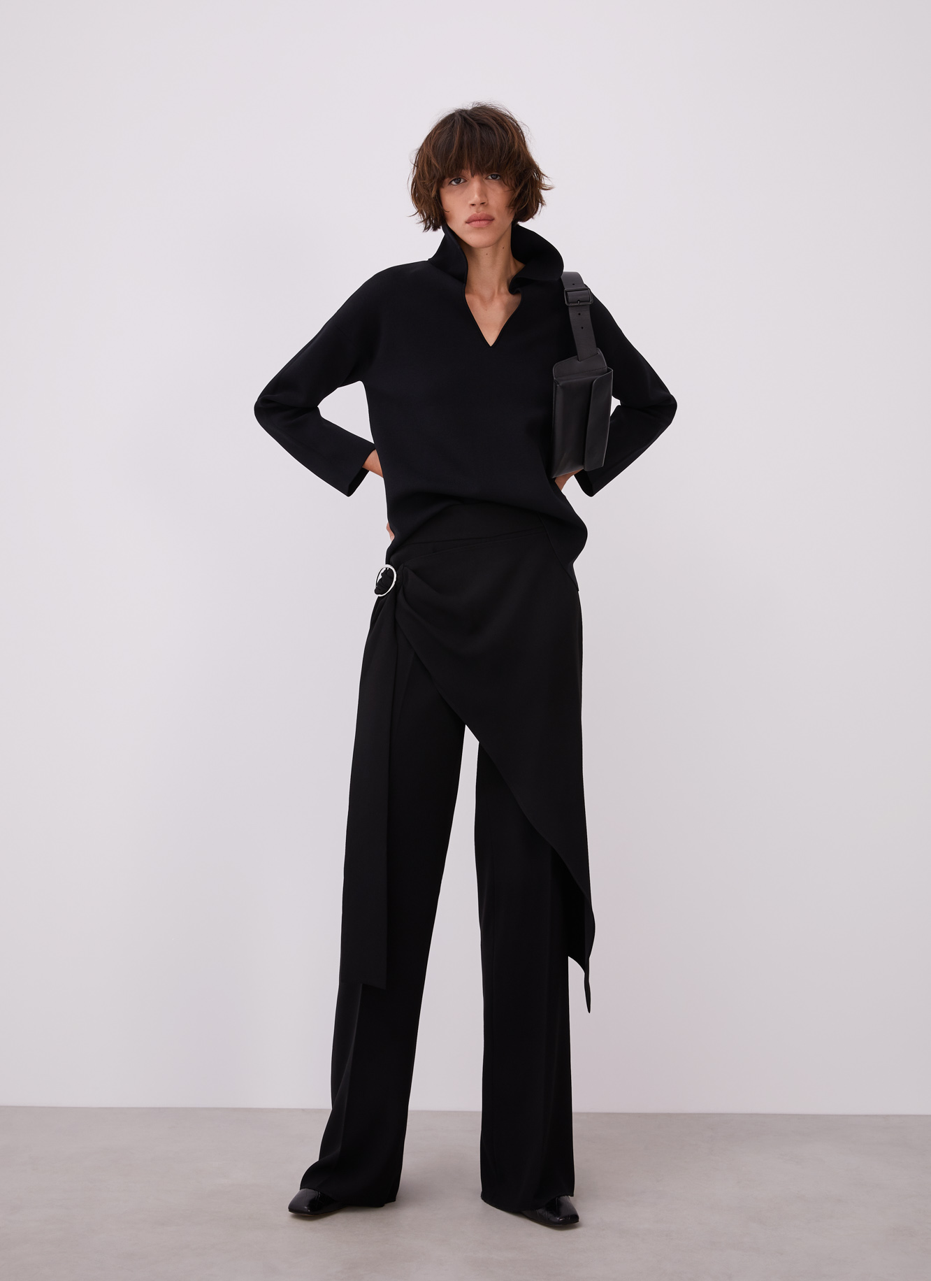 Straight leg trousers with overlayer image number 4