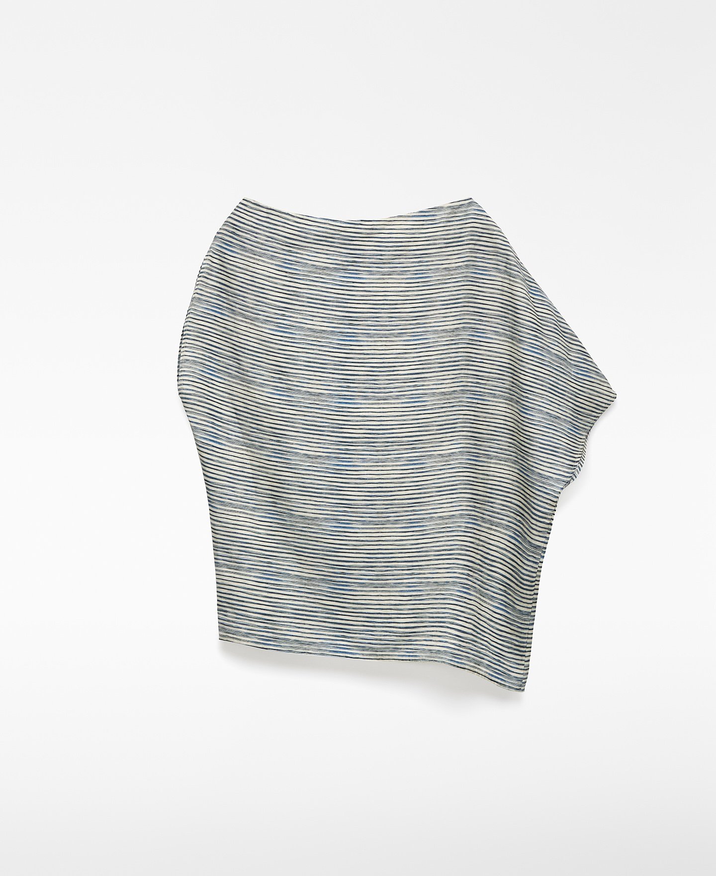 Linen striped asymmetrical top woman image number 6