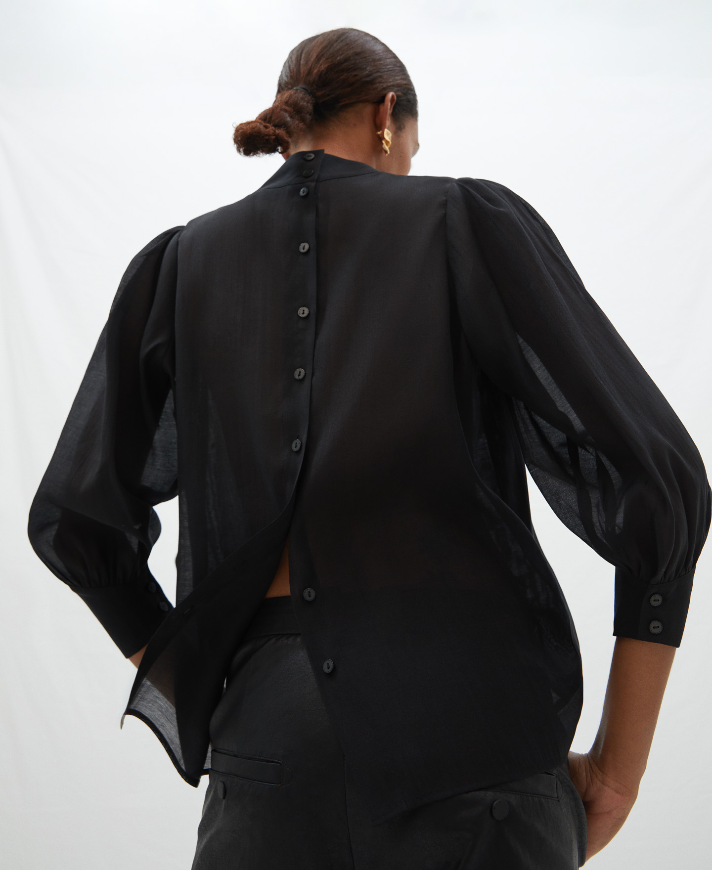 Semitransparent blouse in lyocell image number 2