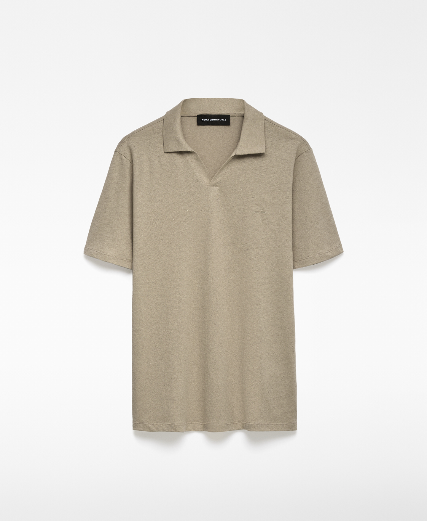 Polo cuello pico con lino europeo hombre image number 0