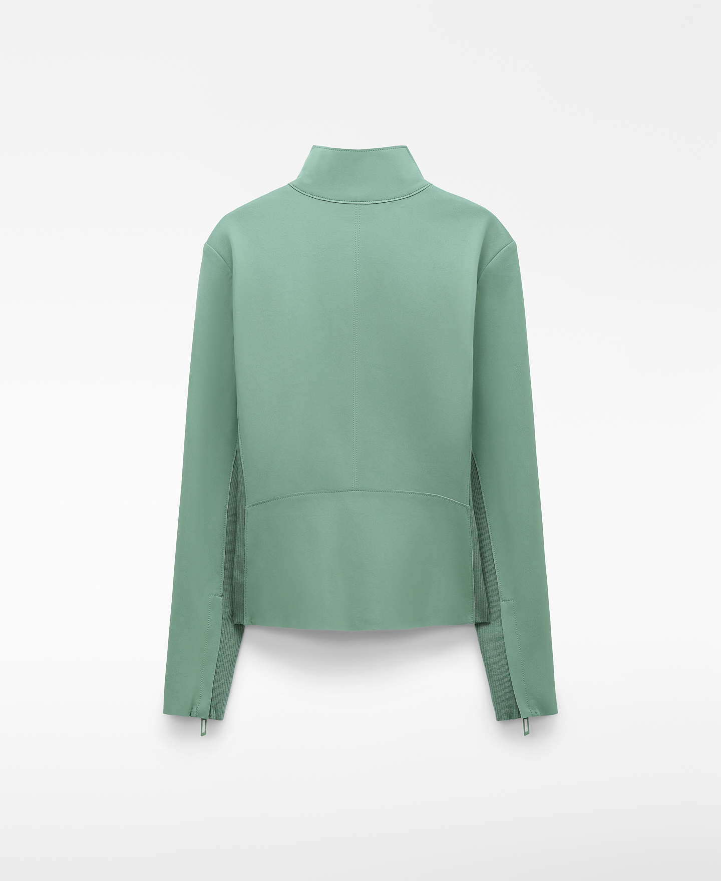 Leather-Non-Leather biker jacket image number 5