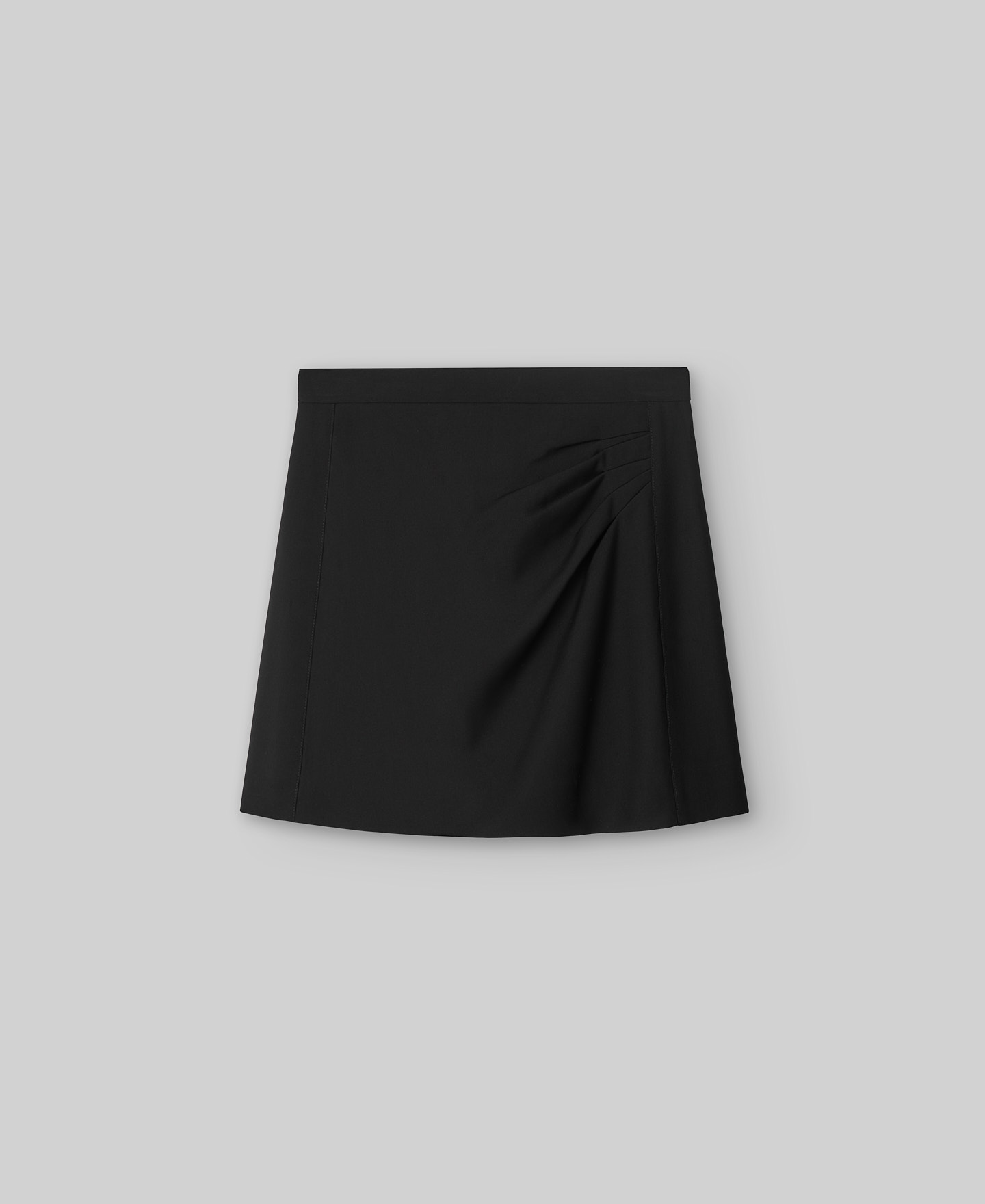 Black ruched miniskirt woman image number 4