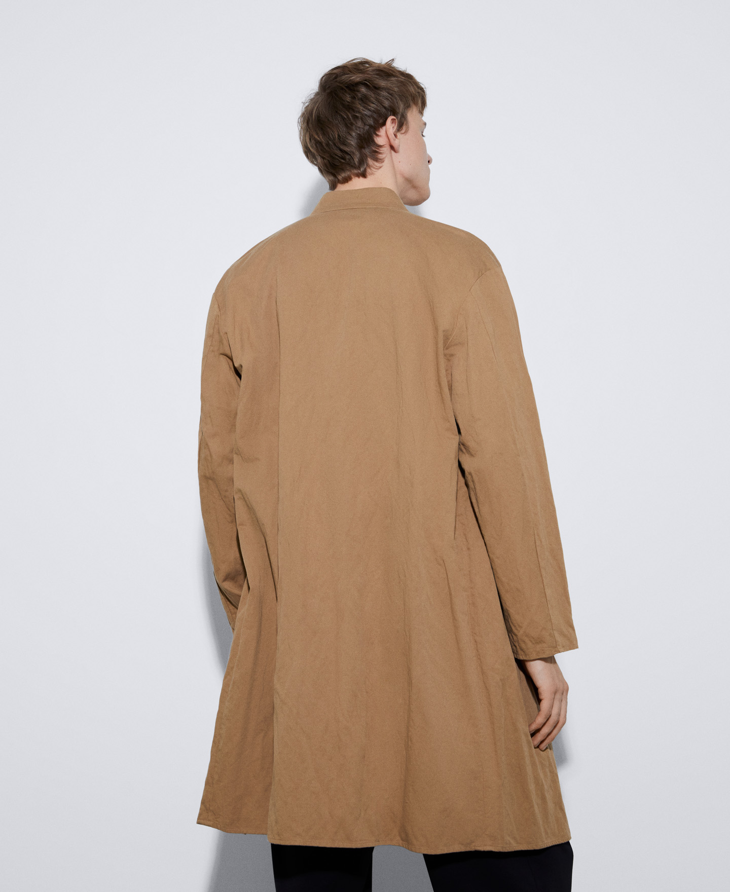 Cotton and metallized fiber trench coat image number 2