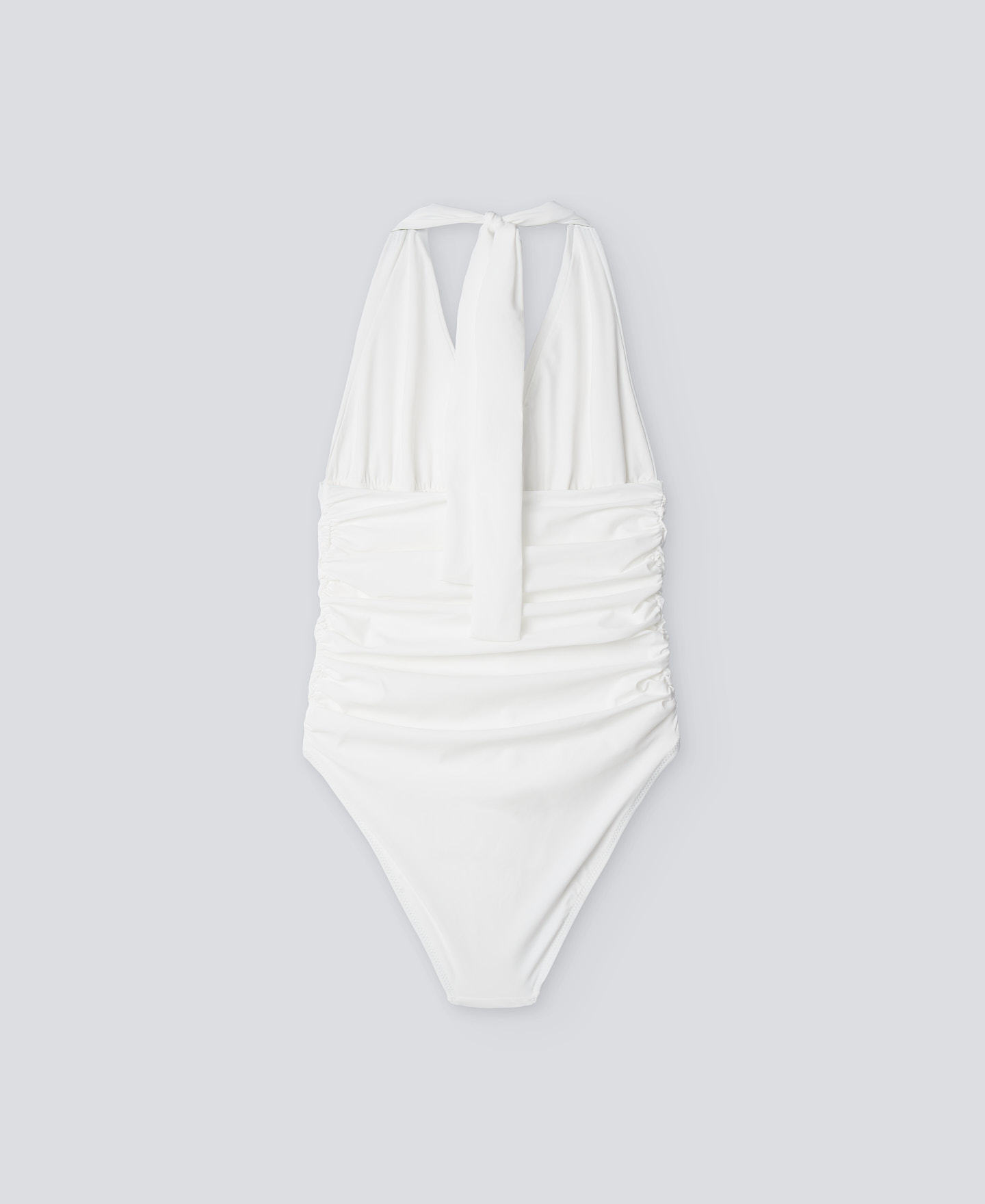 Bañador fruncido cuello halter mujer image number 1