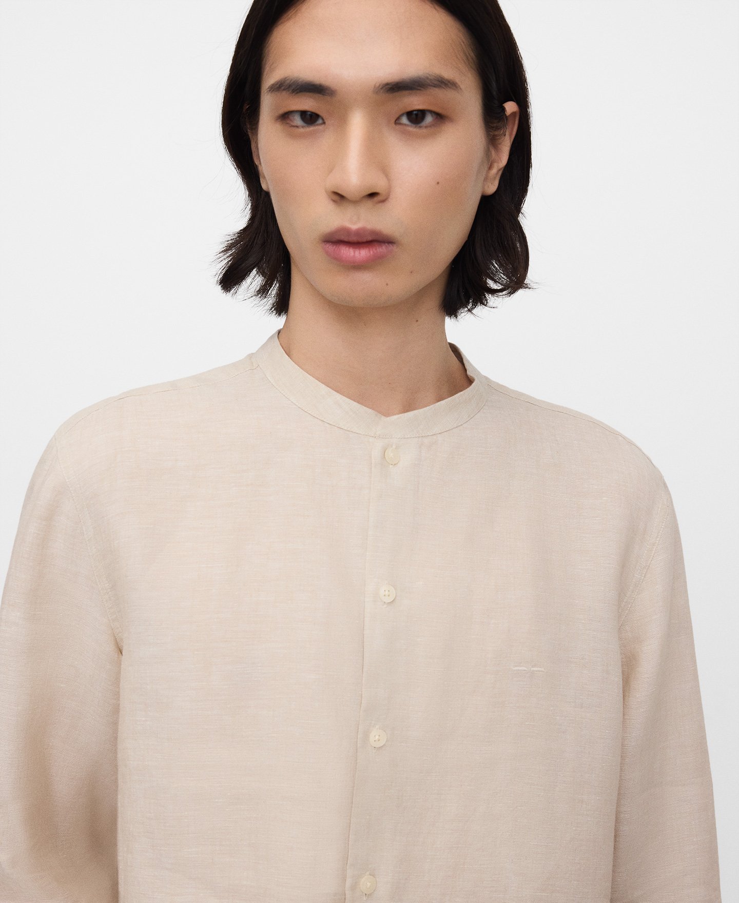 Chemise &agrave; col mao en lin europ&eacute;en image number 3