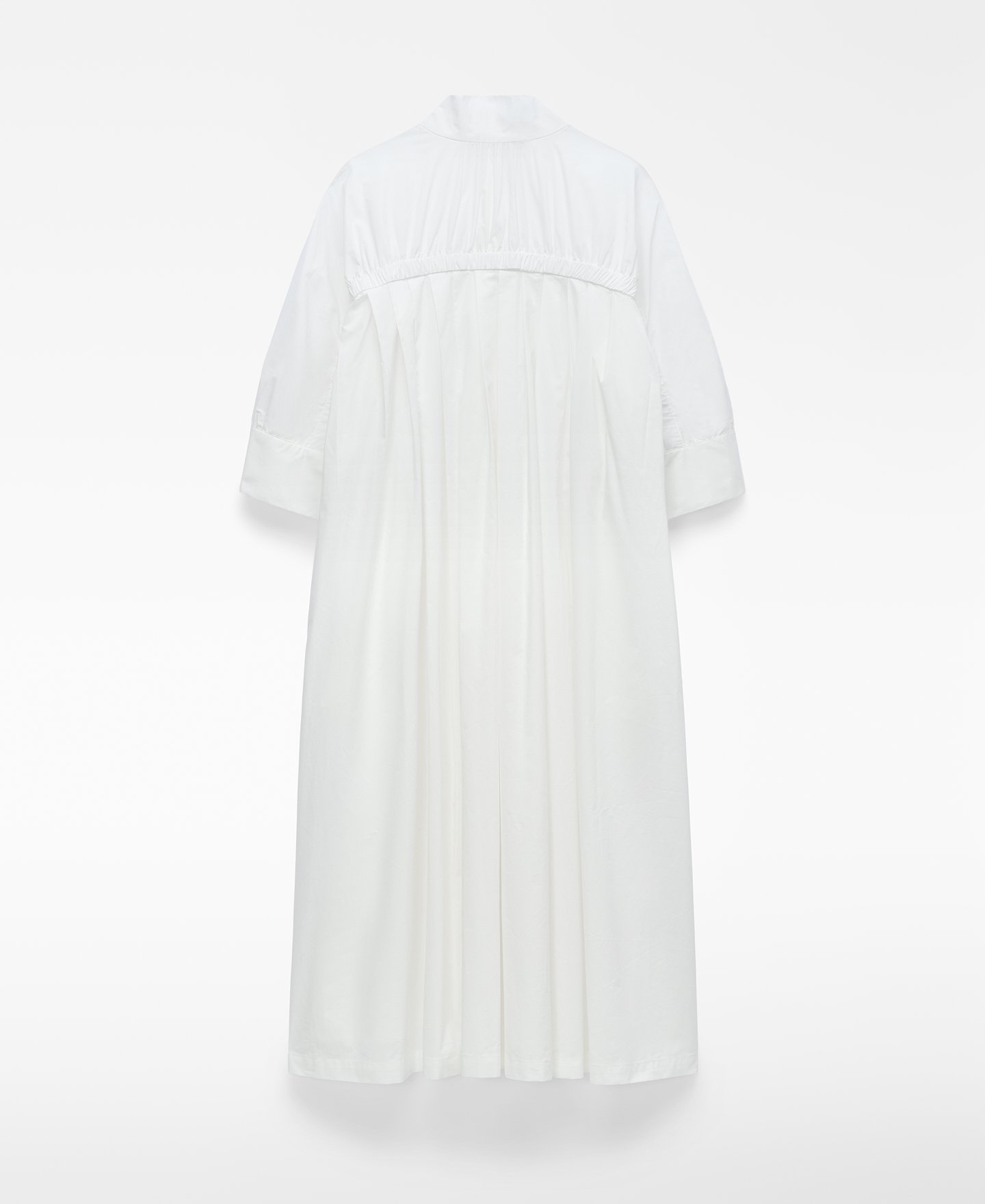 Cotton band collar shirt dress image number 5