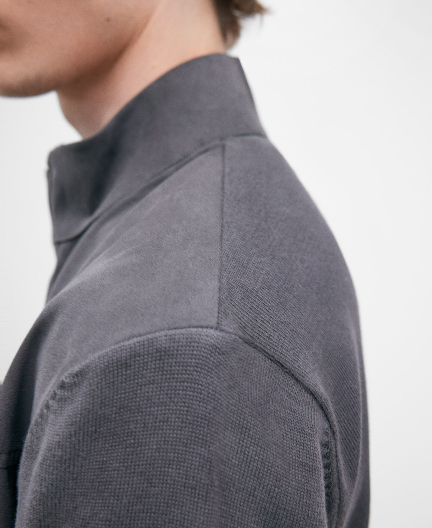 Suede and cotton cardigan for men image number 3