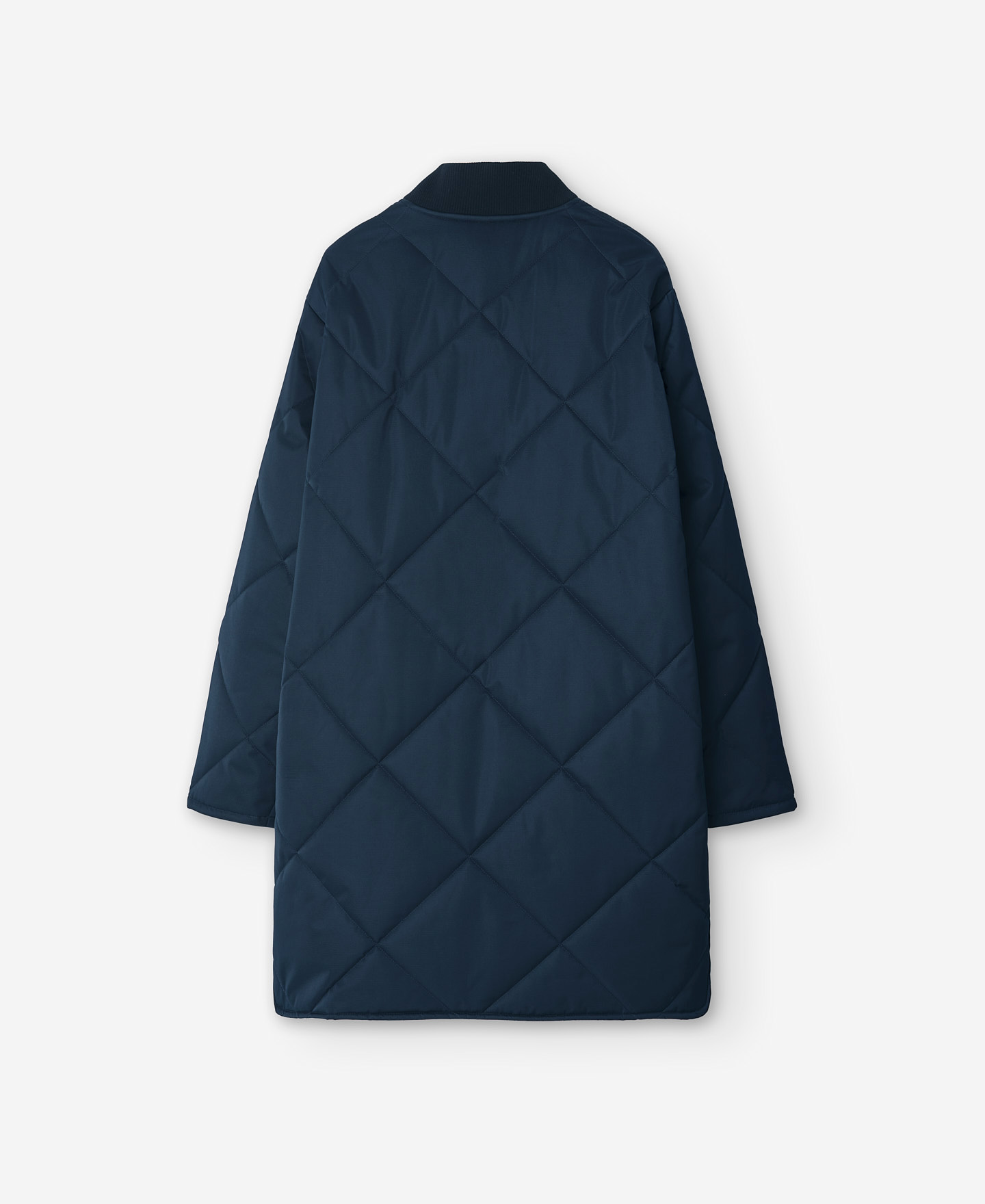 Long padded navy blue jacket for men image number 5