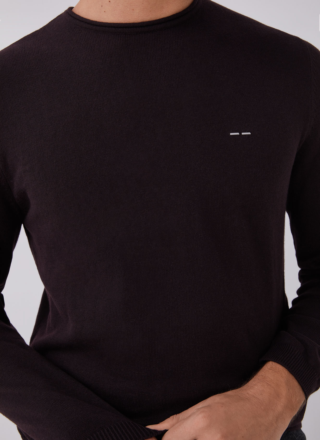 Sweater with roll edge crew collar image number 2