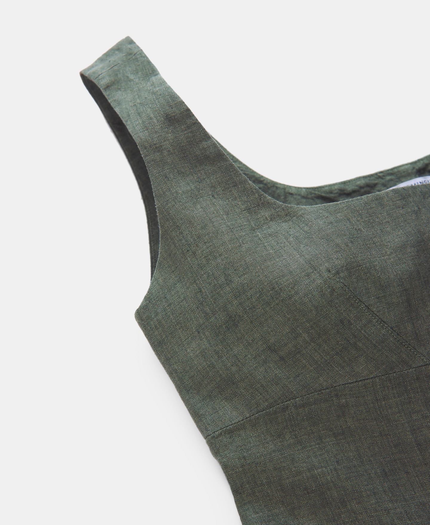 Square neckline linen dress image number 4