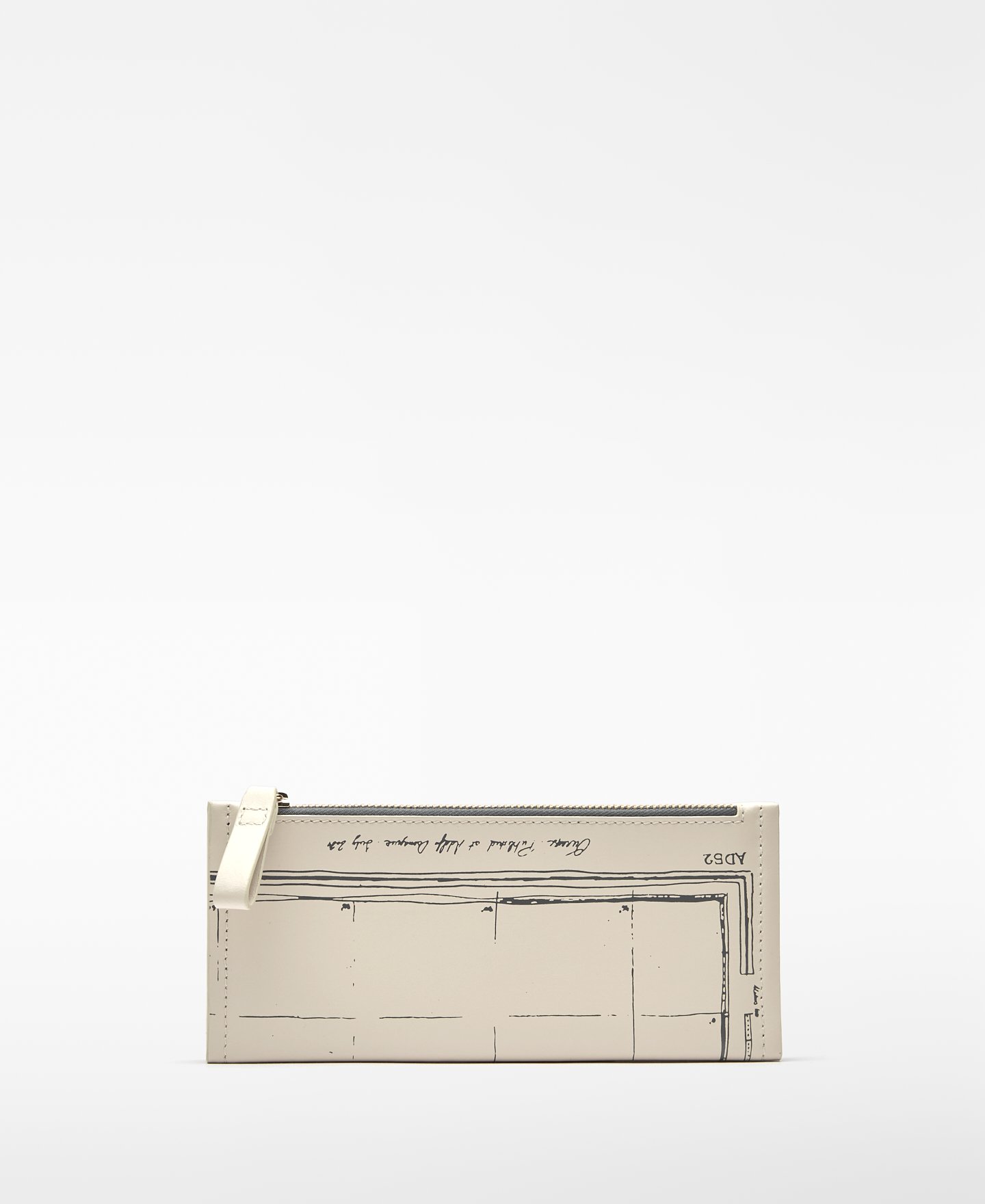 Leather map-printed wallet woman image number 0