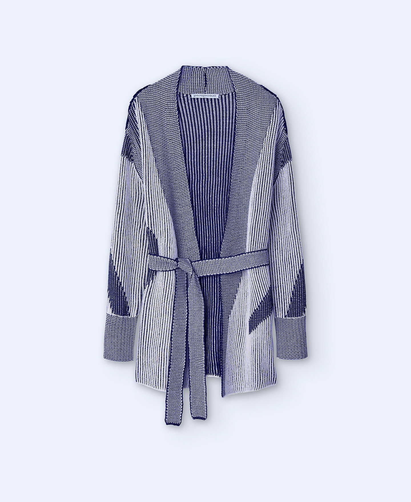 Chaqueta larga en punto intarsia image number 4