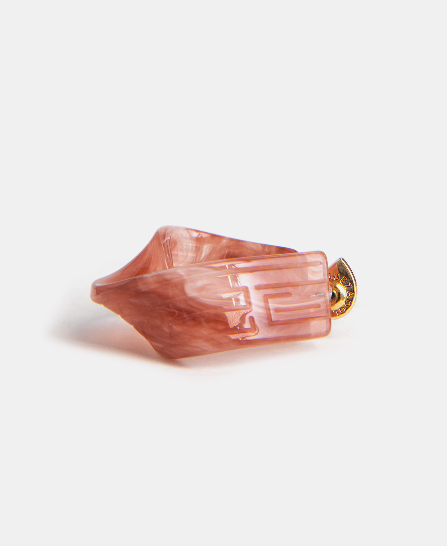 Resin labyrinth motif earrings image number 2