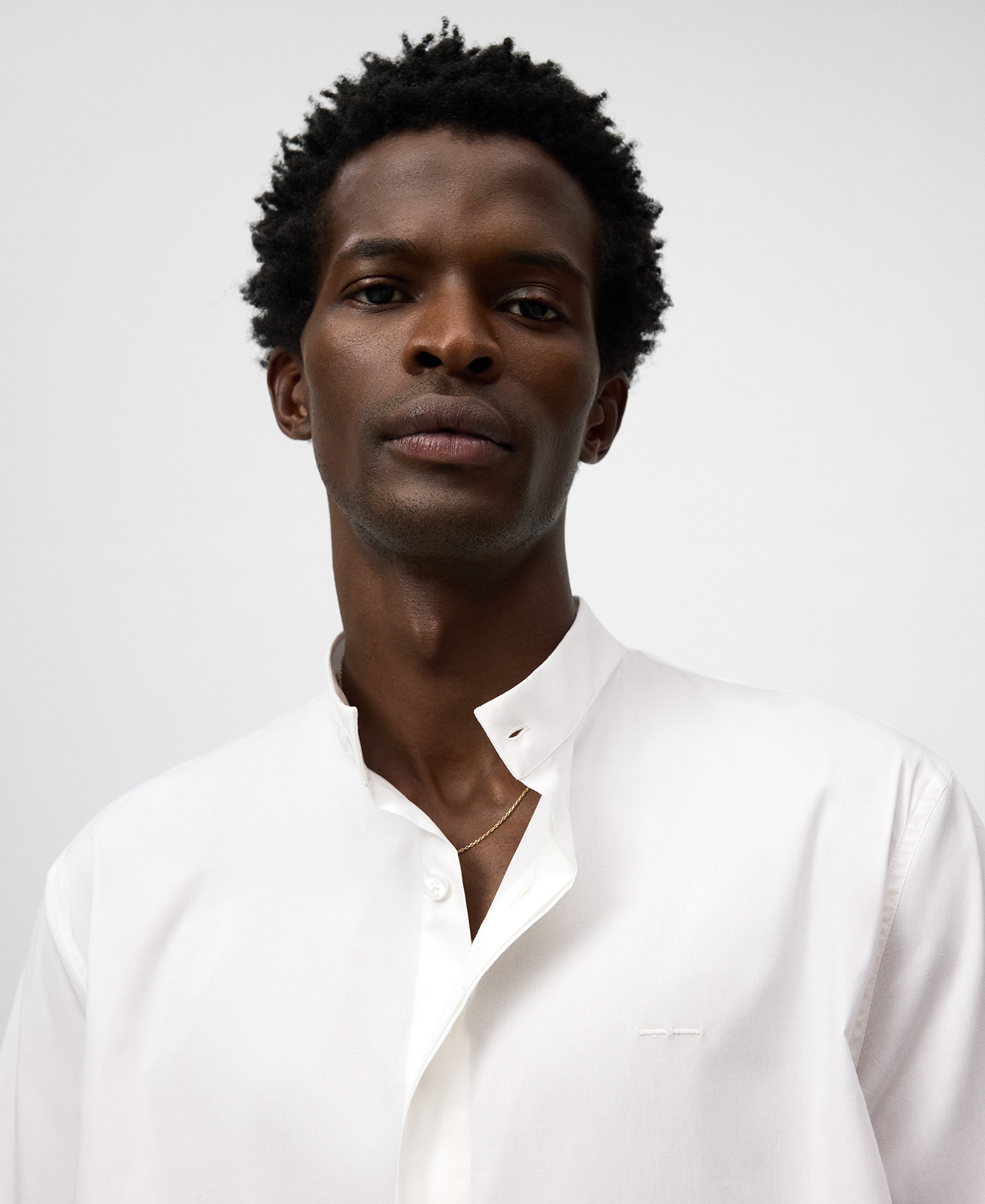 Regular fit Mandarin collar shirt man image number 3
