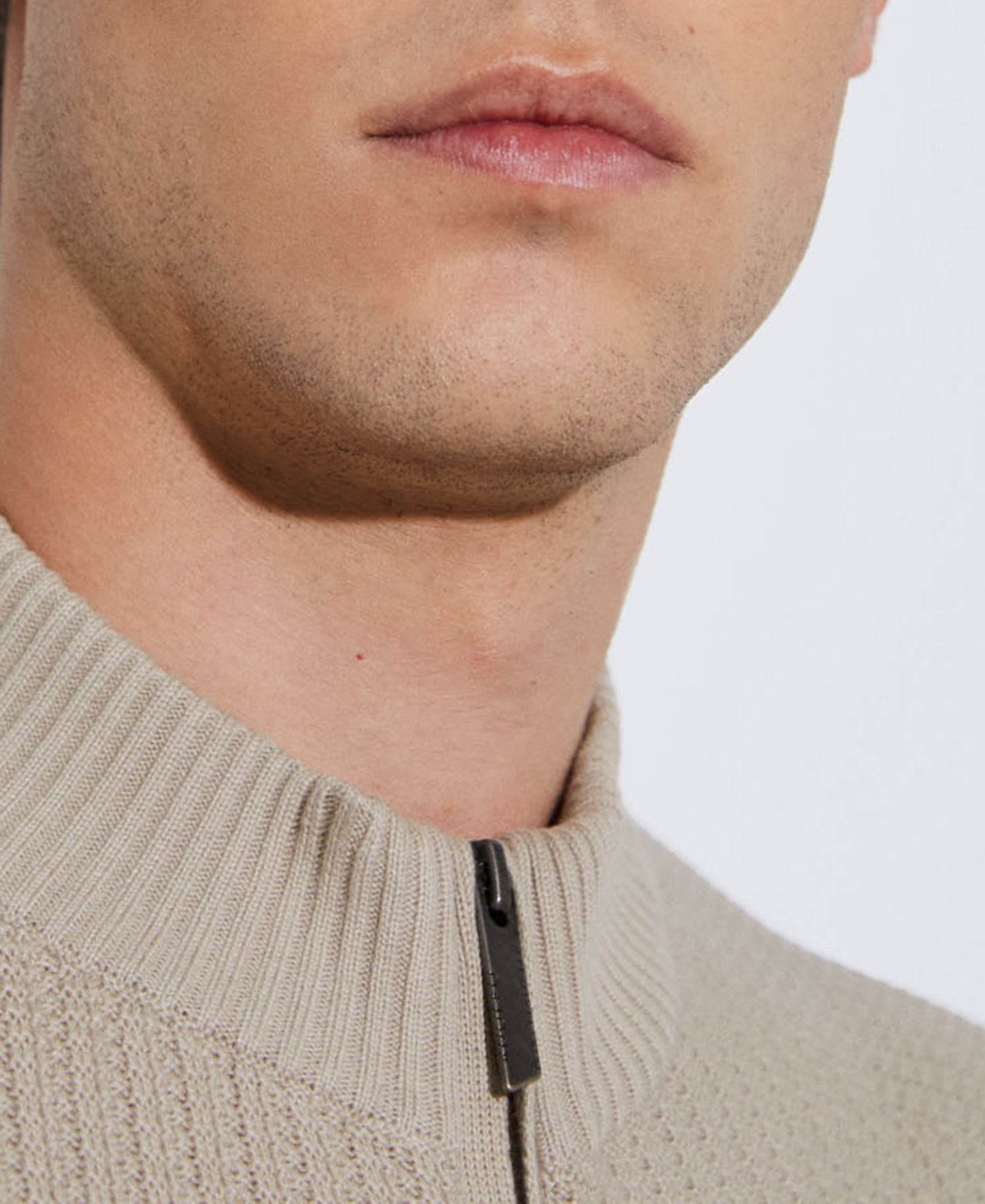 crew neck jacket with central zip image number 3