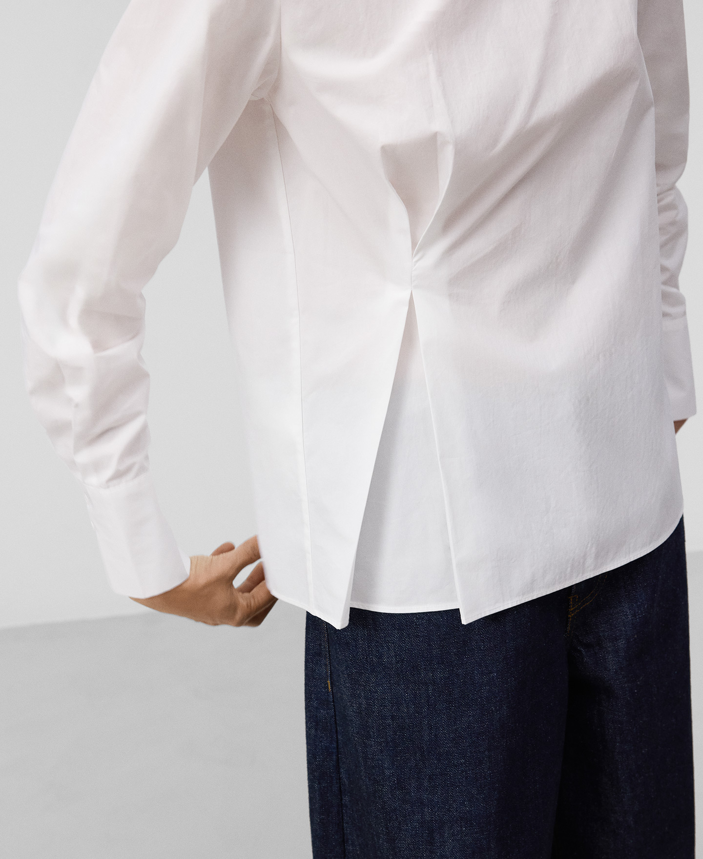 Camisa drapeada algodón mujer image number 3