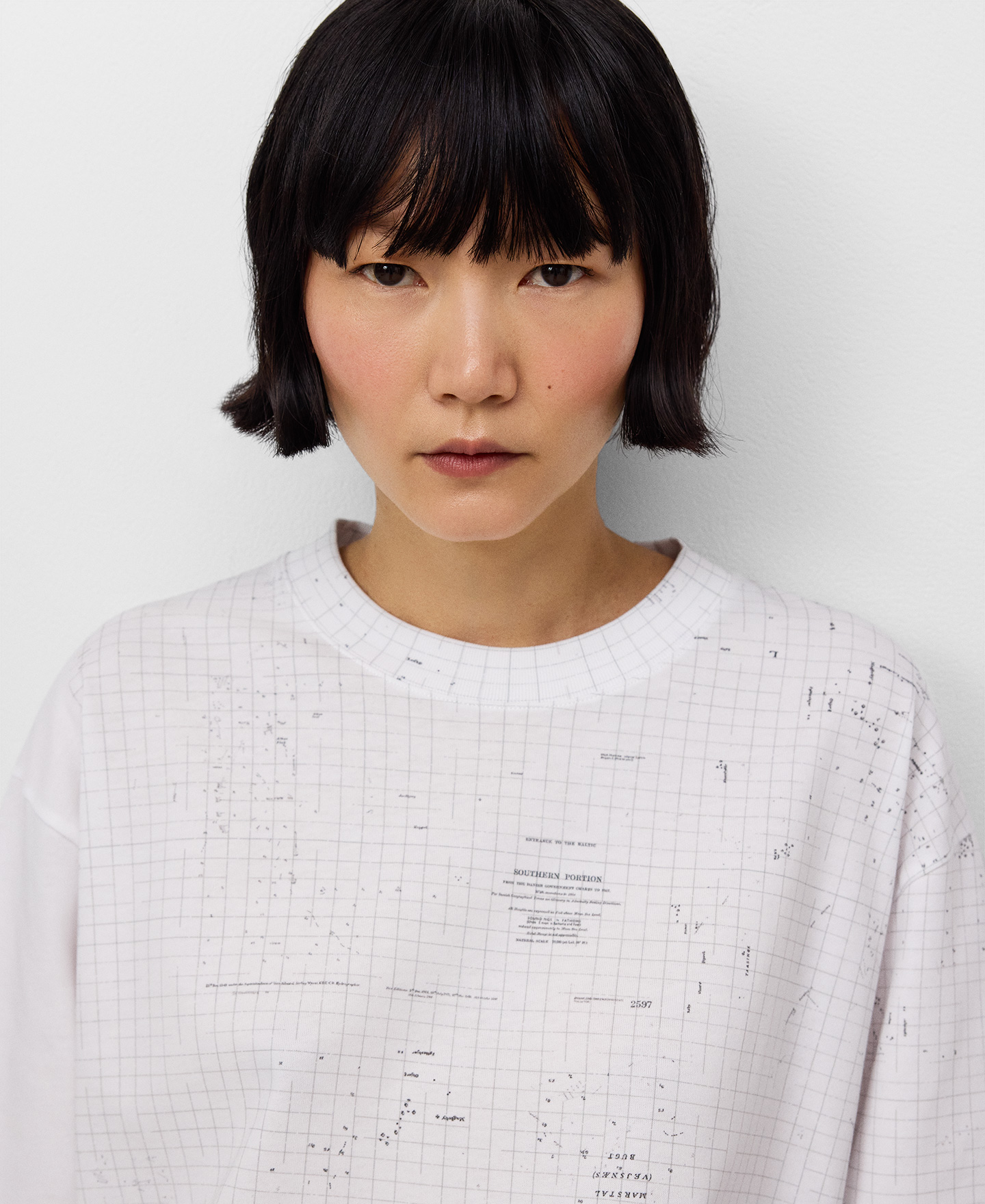 Map-printed organic cotton T-shirt woman image number 3