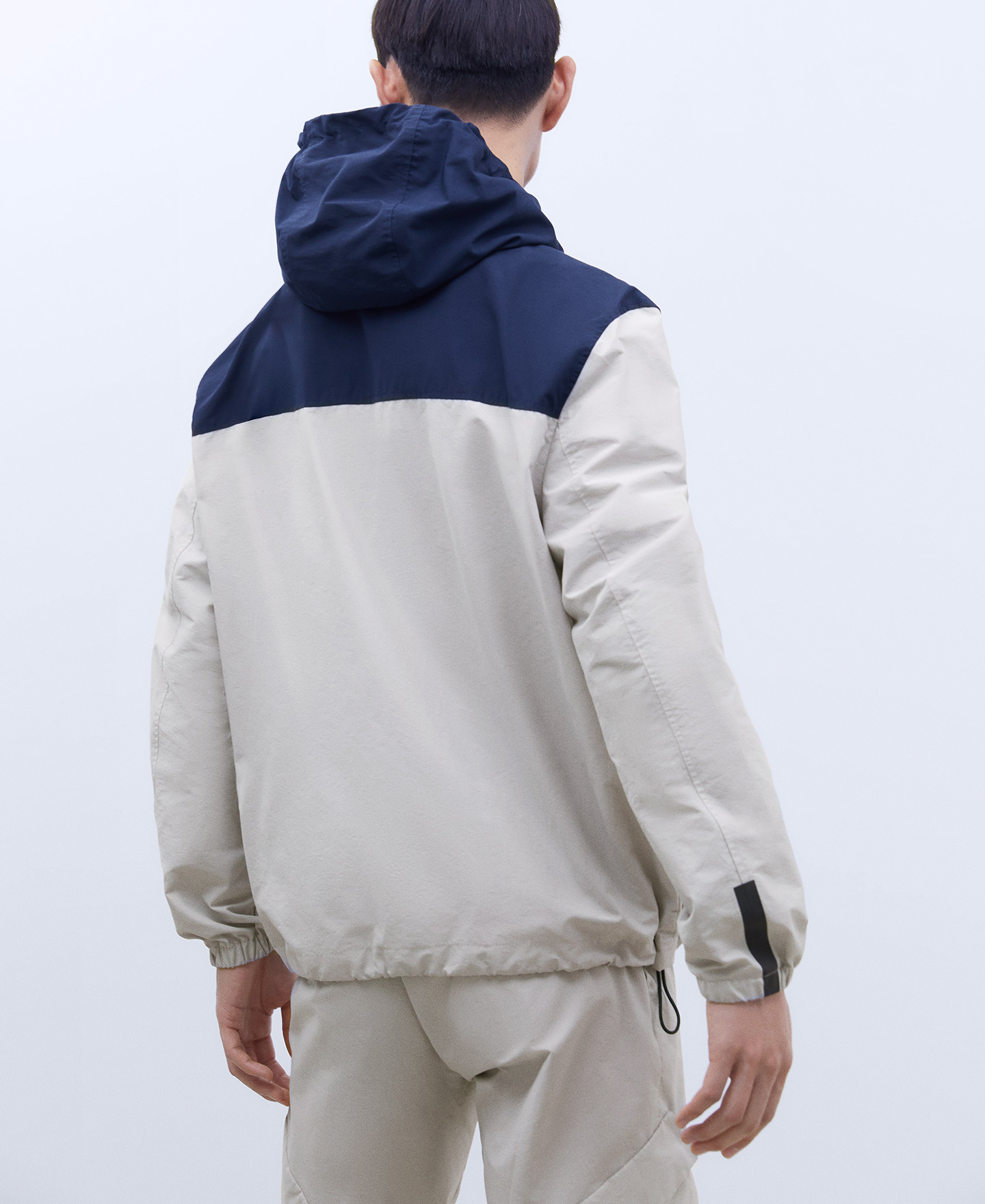 Two-colour nylon and cotton windbreaker image number 2