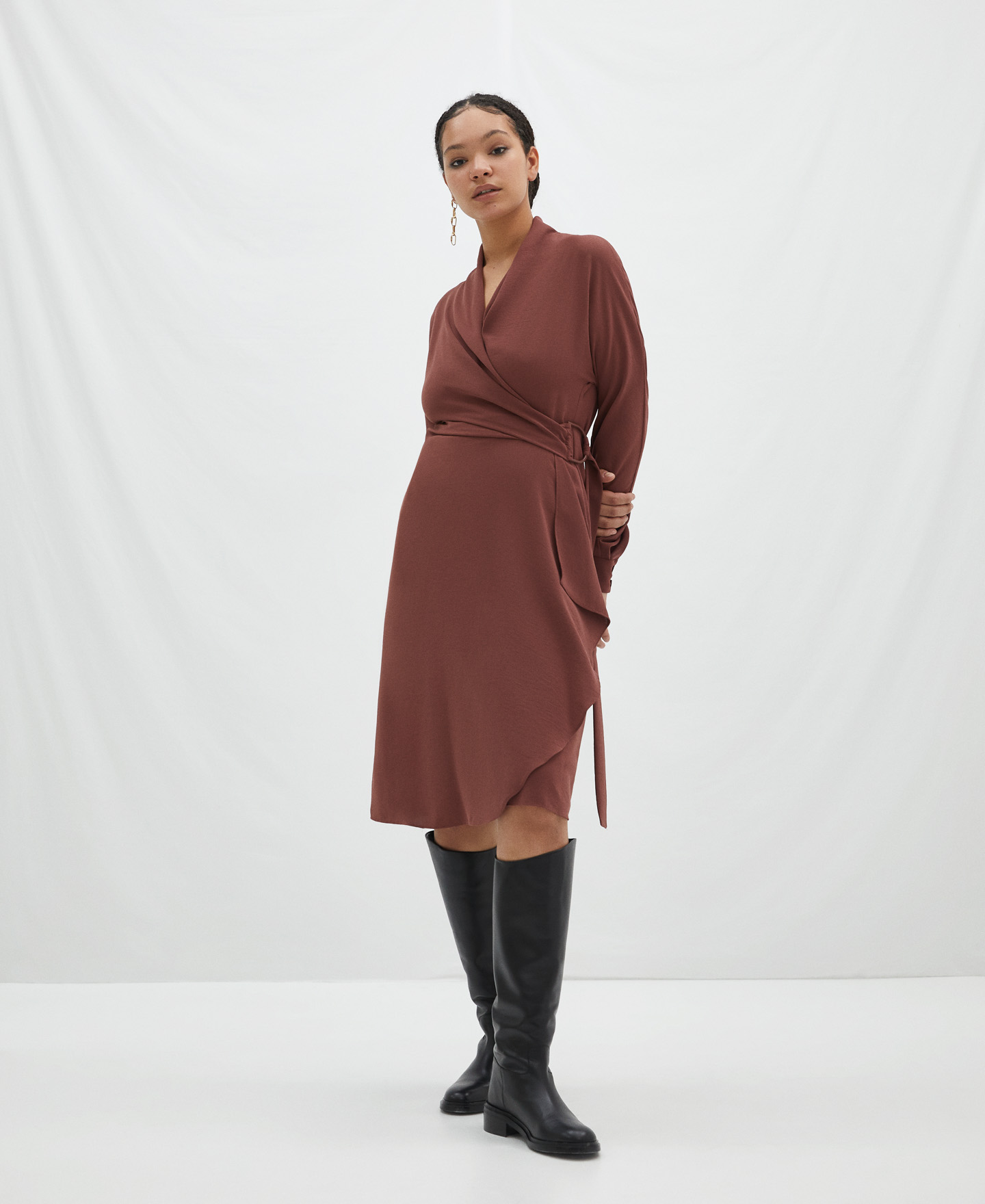 Wrap-around dress with side lacing image number 1