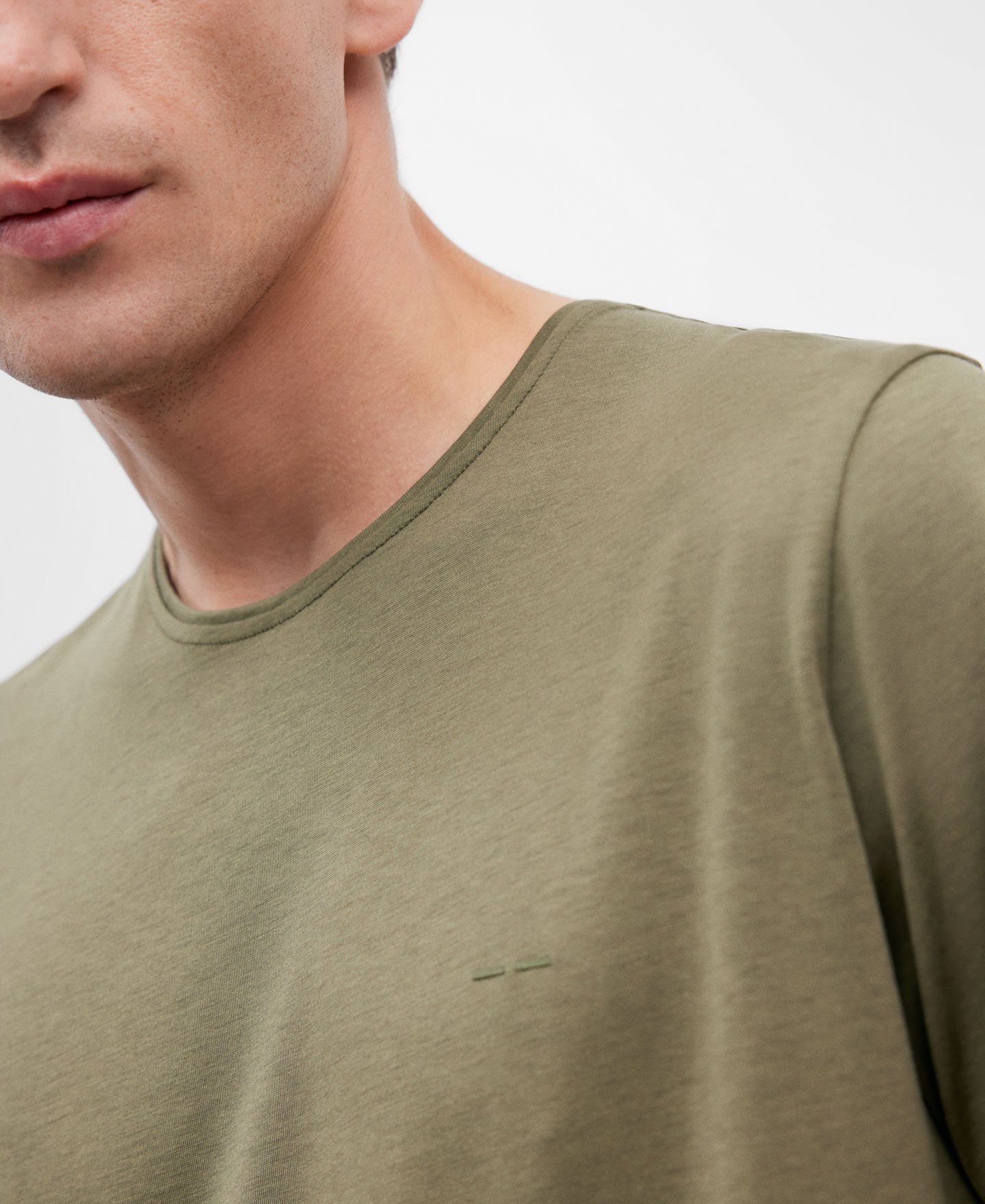 Men's khaki crew neckline T-shirt image number 3