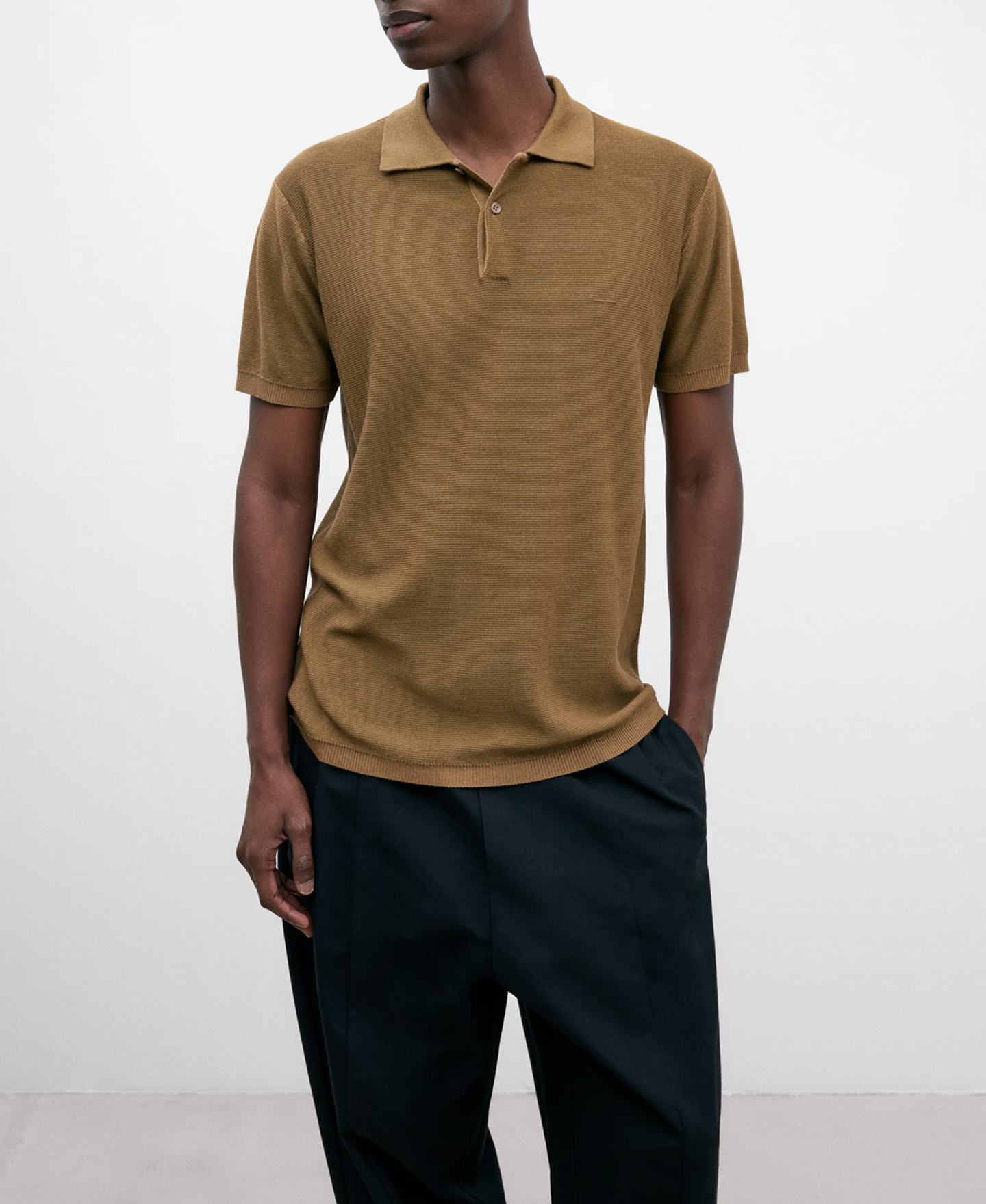 Cotton and viscose regular polo shirt image number 0