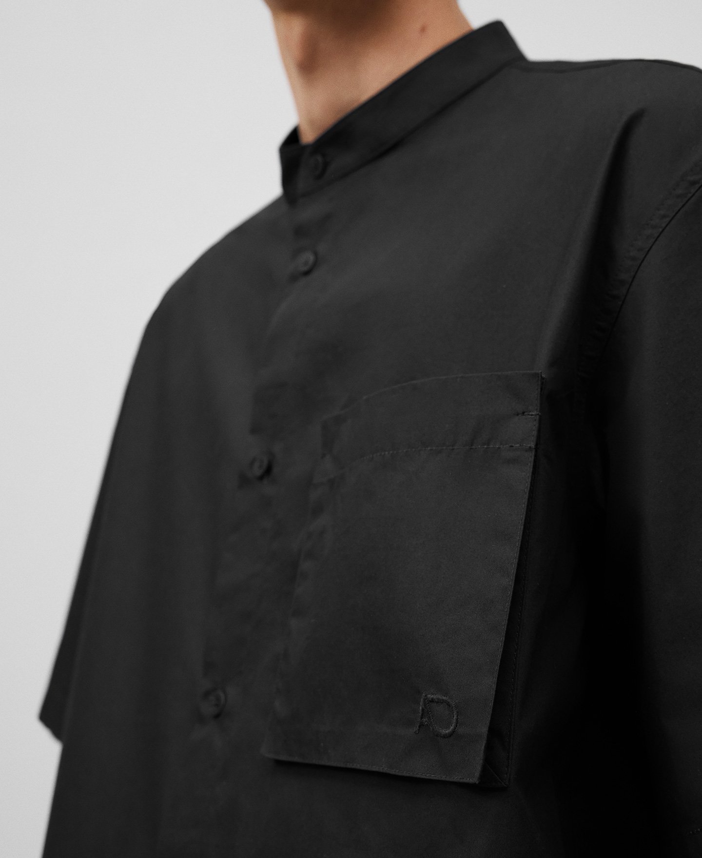 Cotton Mandarin collar shirt man image number 3