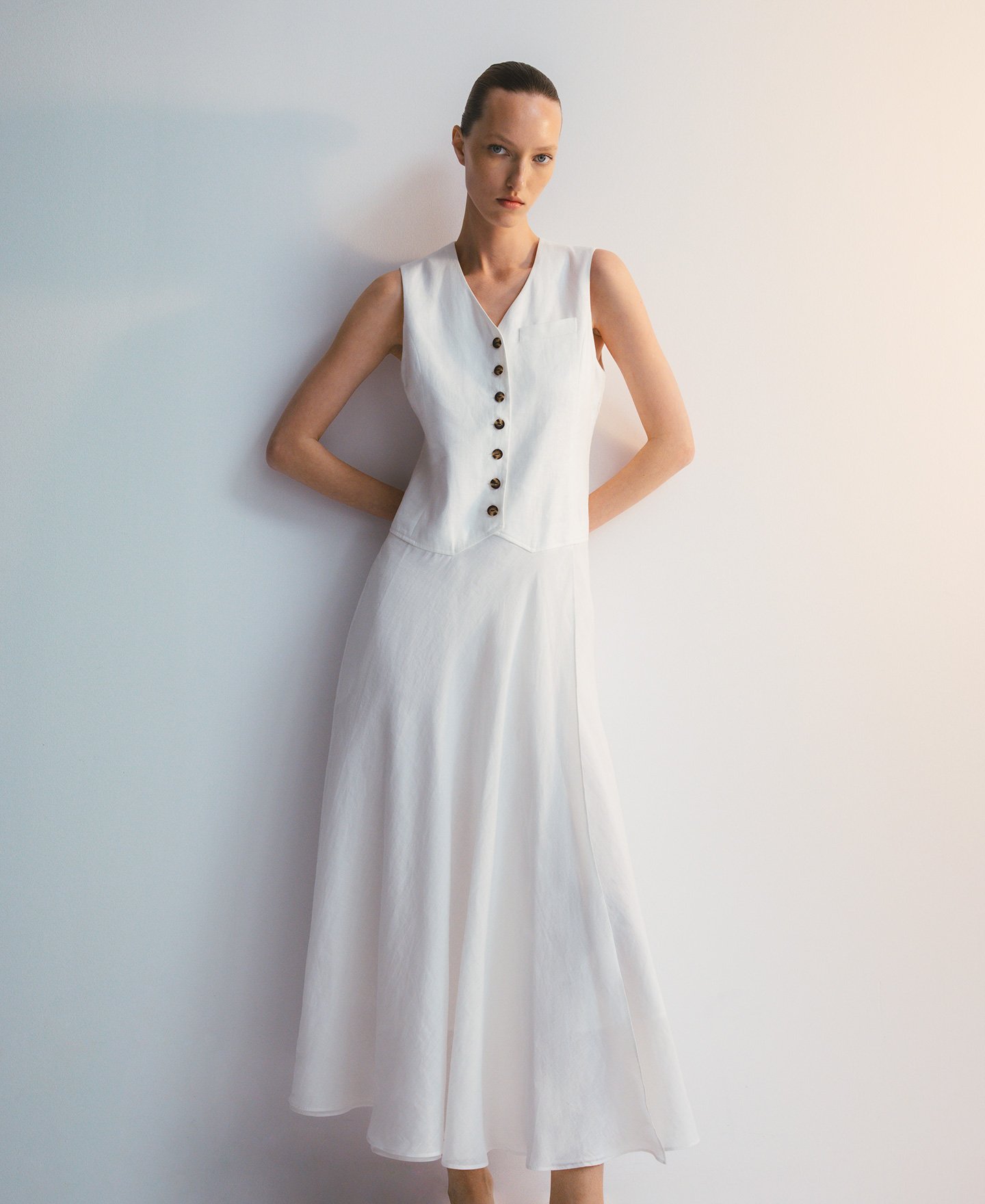 Combined midi dress woman image number 0
