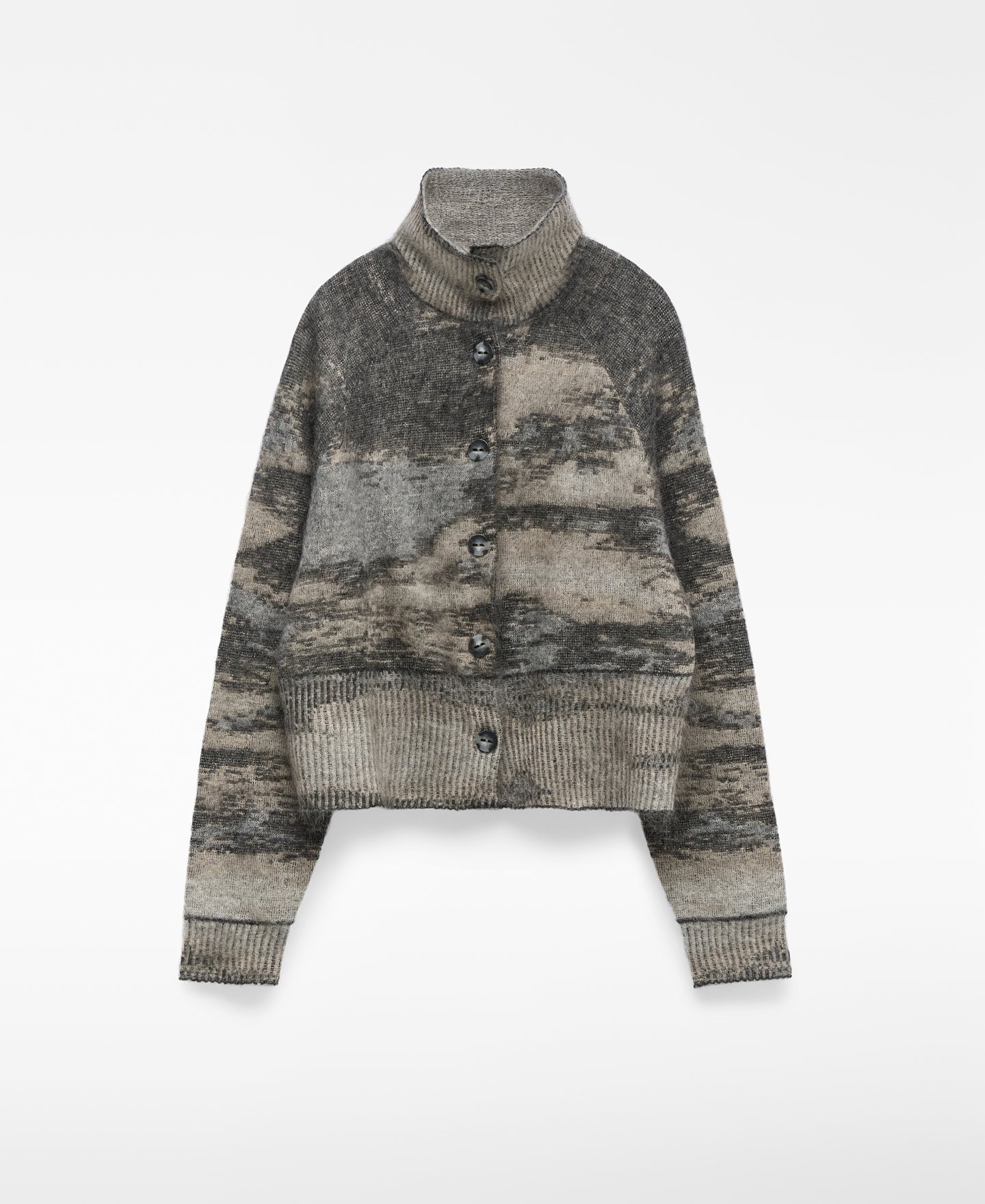 Gradient jacquard knit cardigan woman image number 4