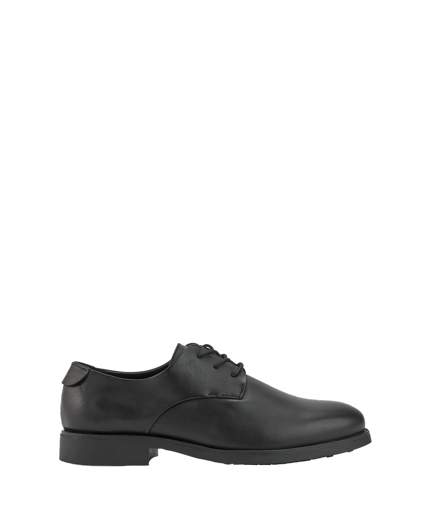 Black responsible leather derby shoe man image number 0
