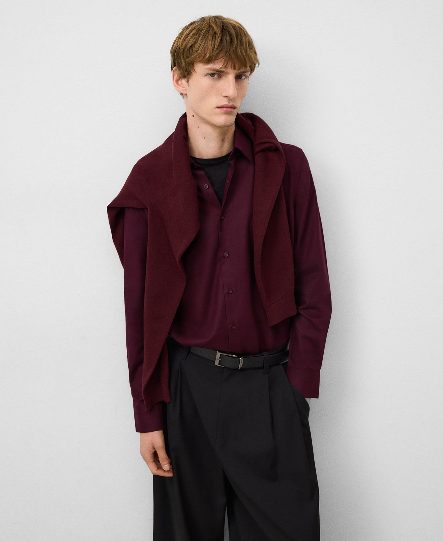 Organic cotton spread collar shirt man image number 0