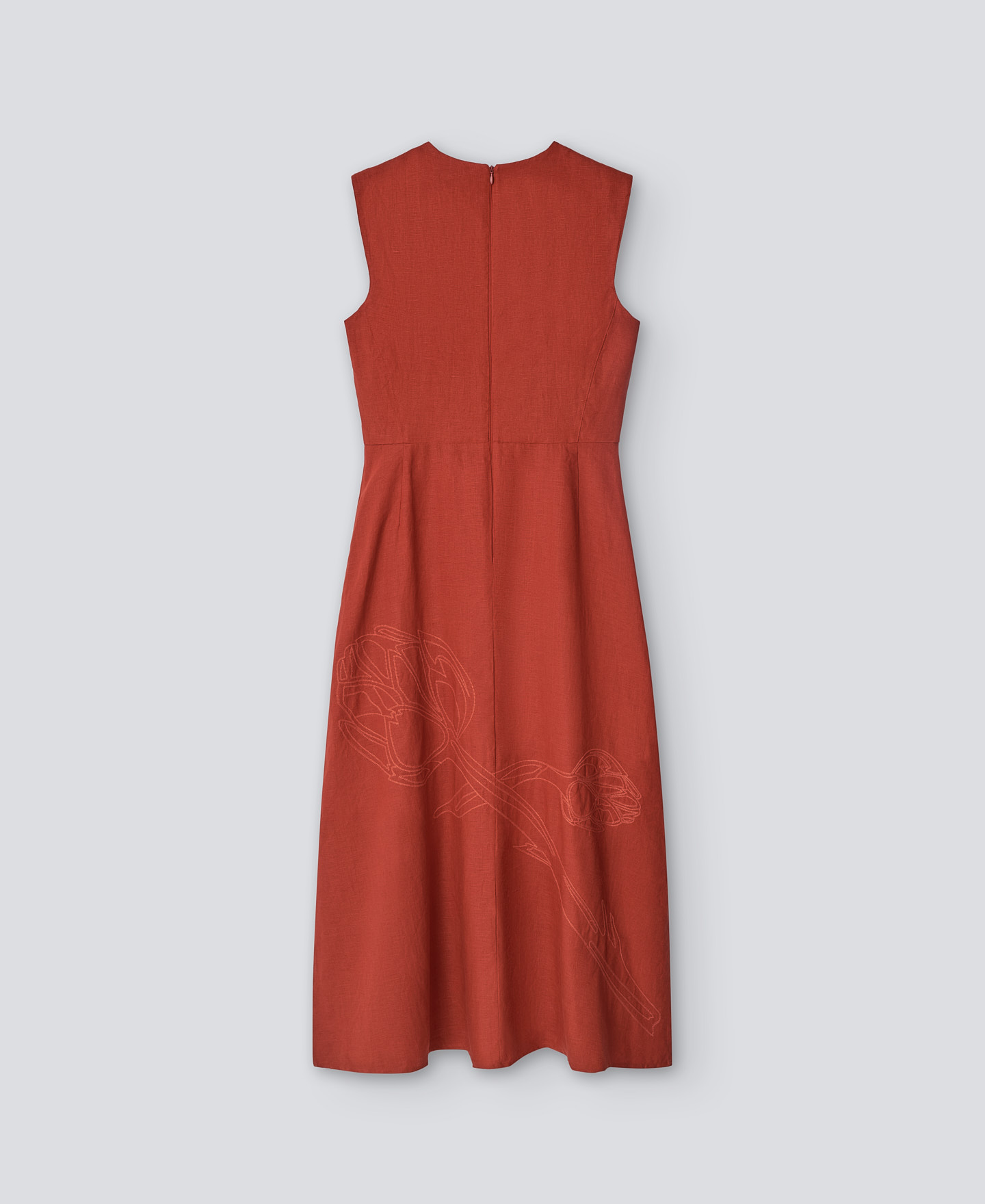 Vestido largo midi lino mujer image number 5