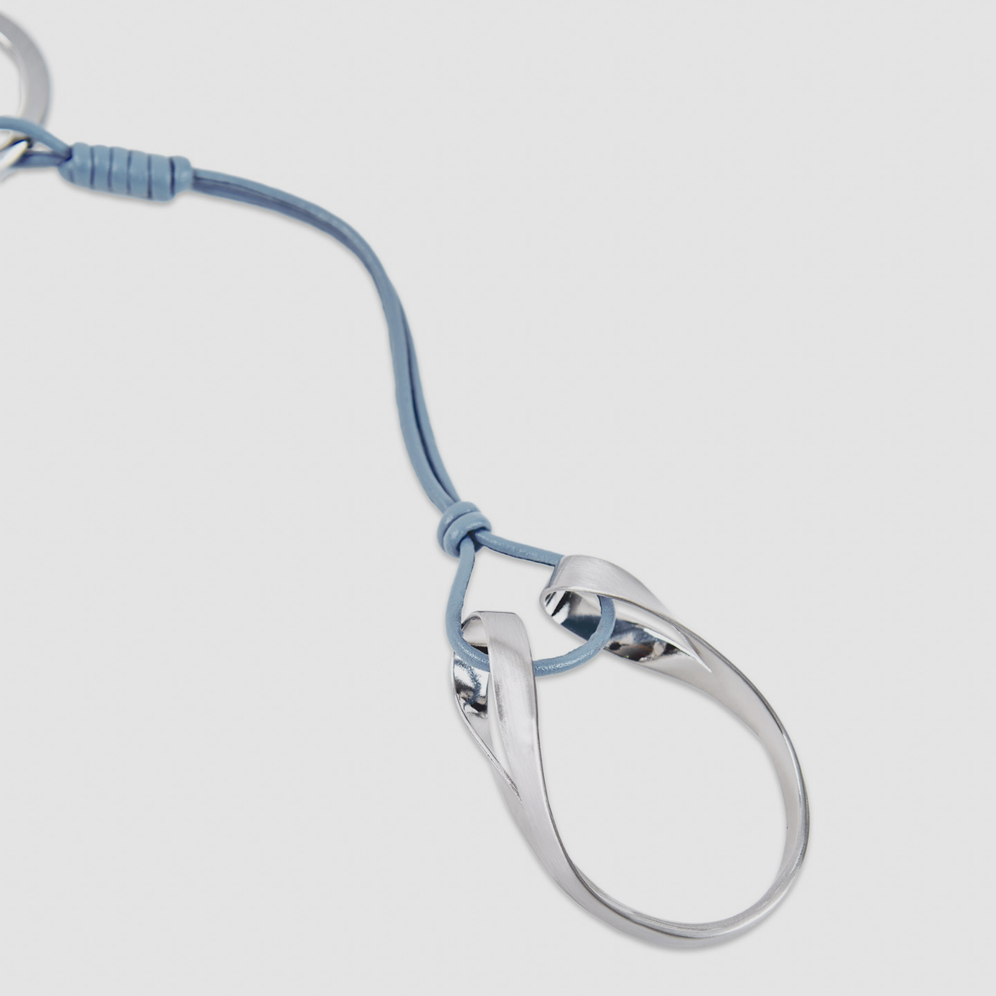 Vachetta leather keyring organic ring image number 1