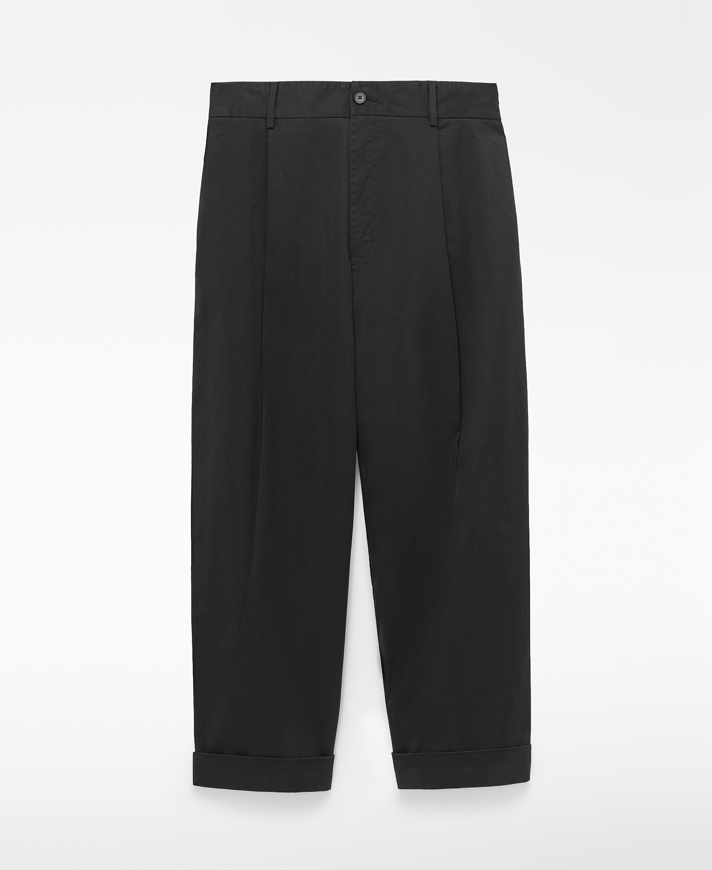 Pantal&oacute;n oversize bajo doblado algod&oacute;n image number 3