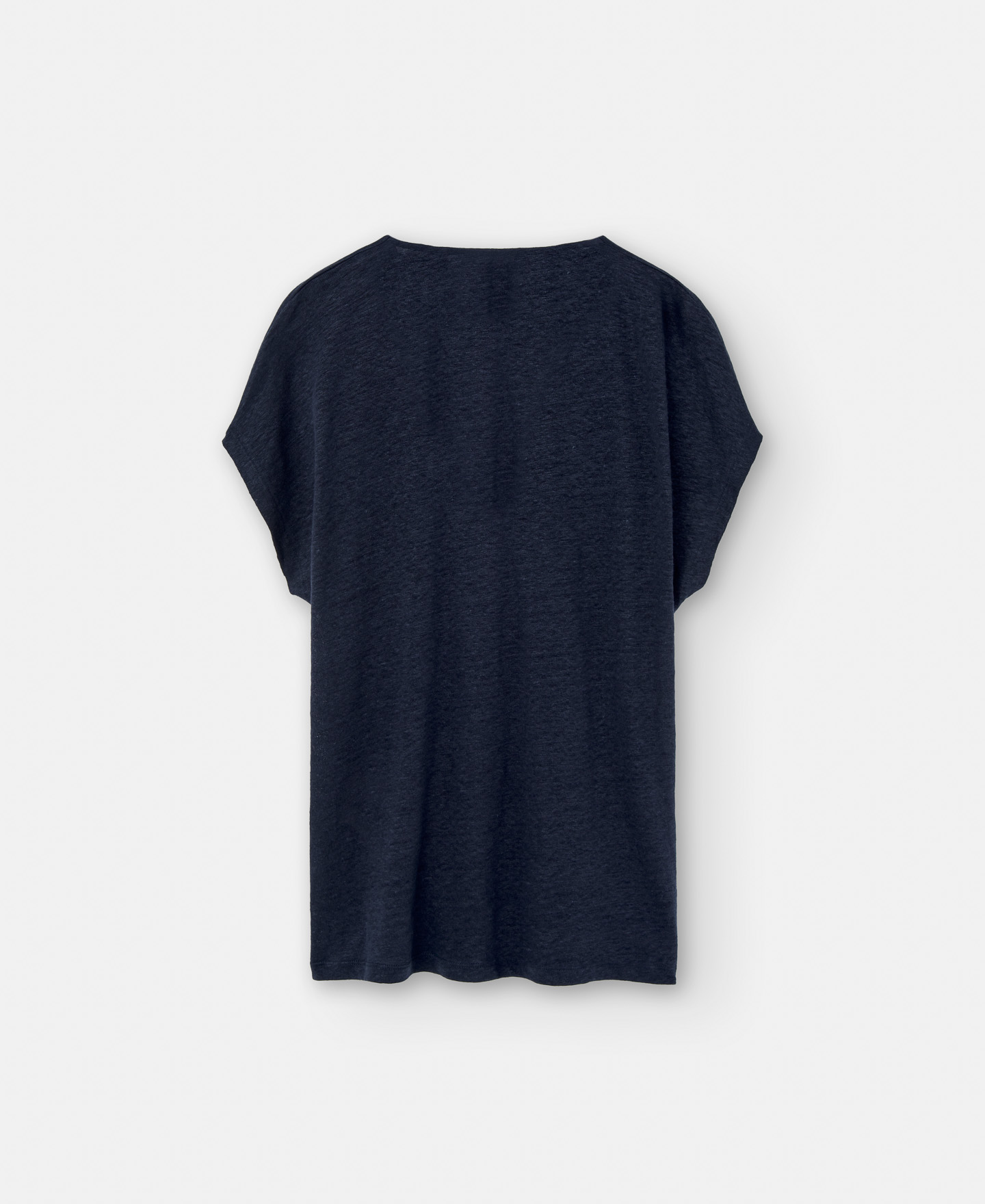 V-neck linen t-shirt image number 1