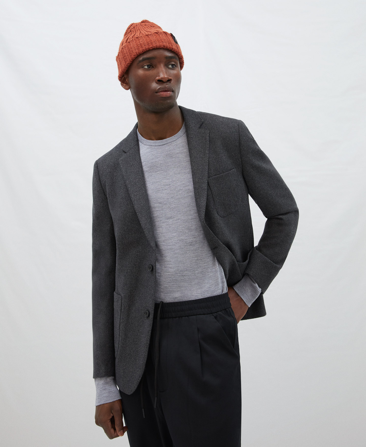 Blazer poches plaquées en flanelle image number 0