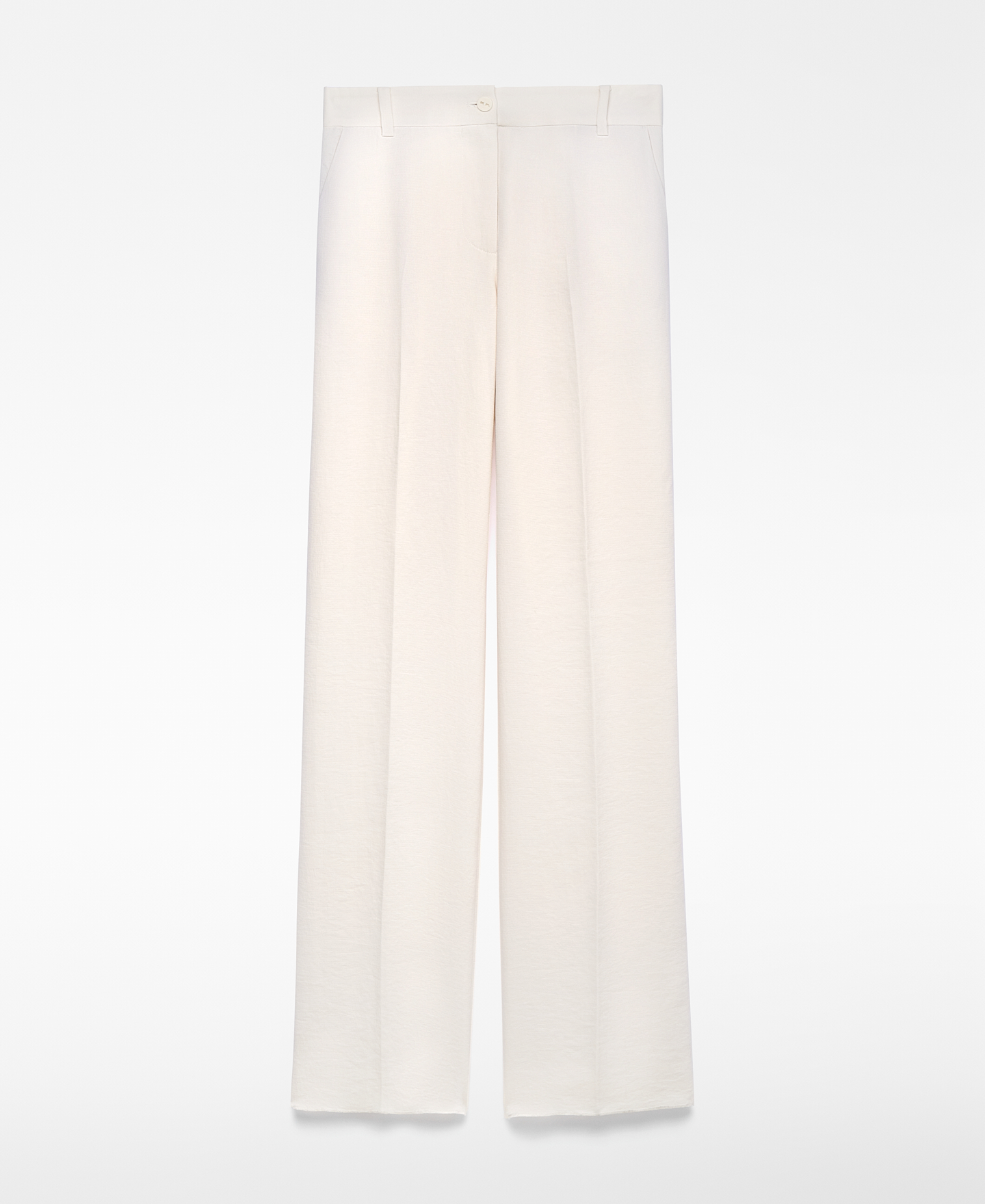 Ecru straight trousers woman image number 4