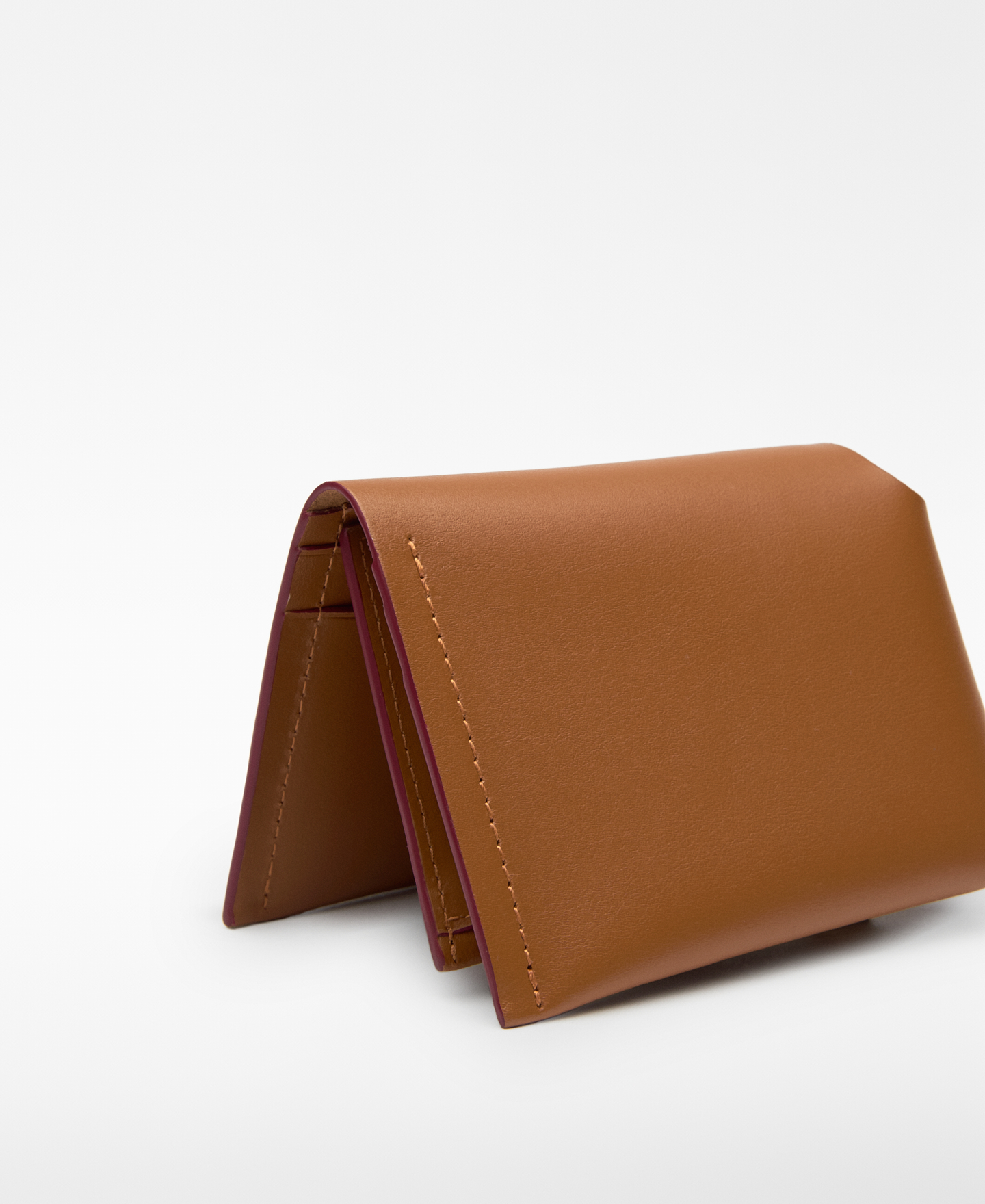 Leather foldable wallet woman image number 1