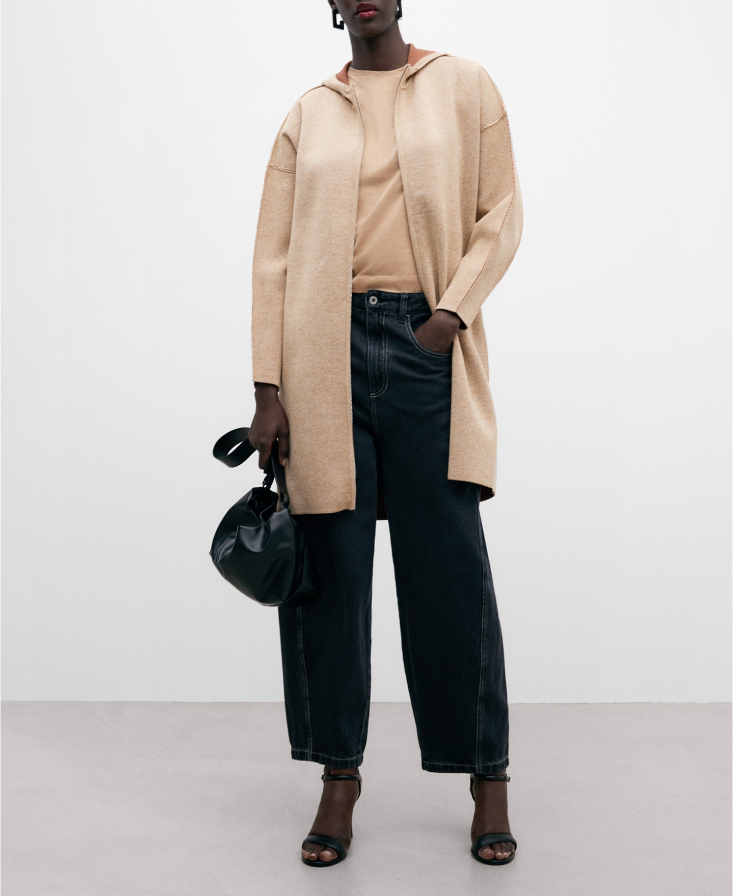 Abrigo de punto manga japonesa mujer image number 1