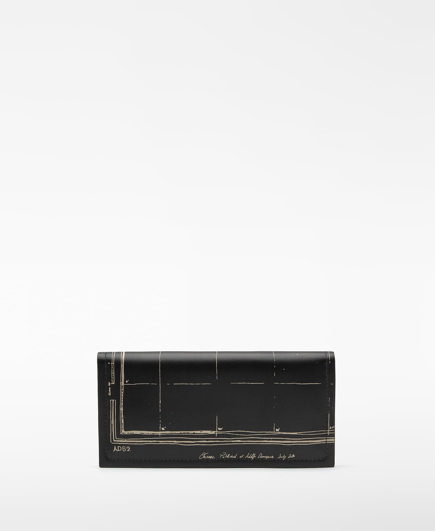 Leather map-printed wallet image number 0