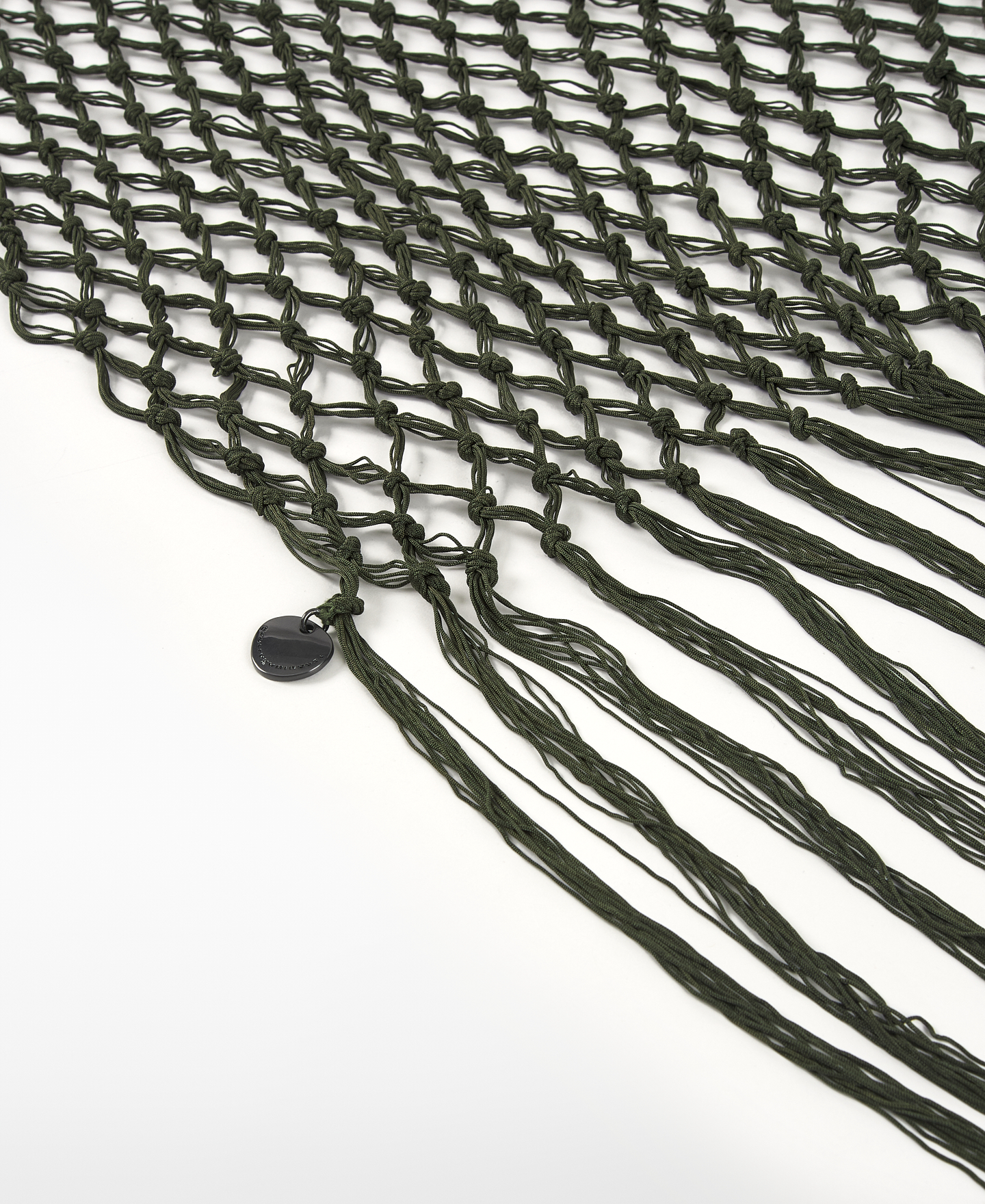 Fringed macramé shawl woman image number 1