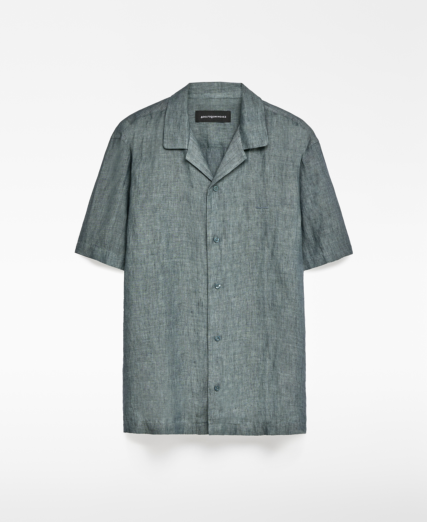 European linen bowling collar shirt man image number 4