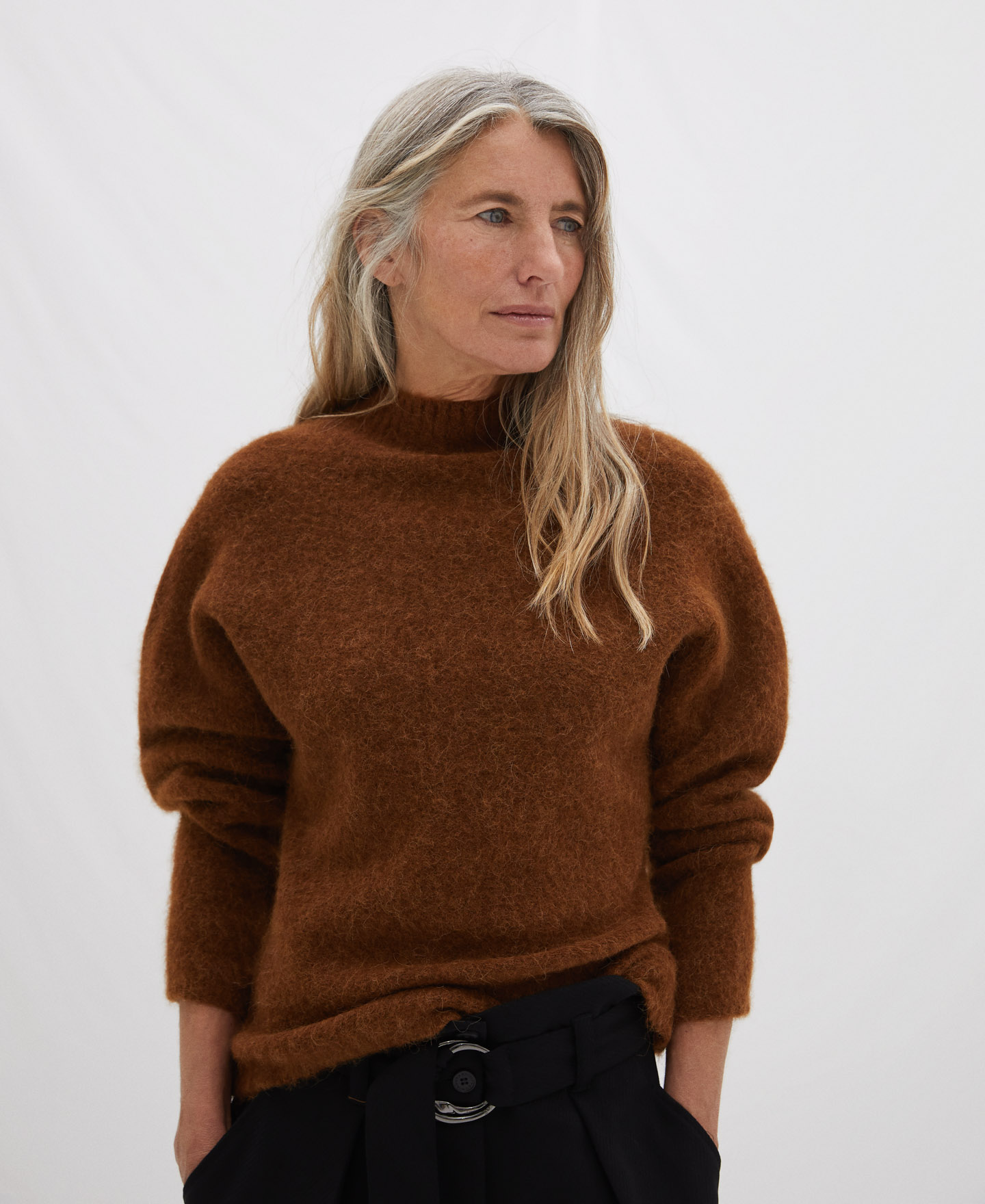 Japanese sleeve sweater in alpaca image number 0